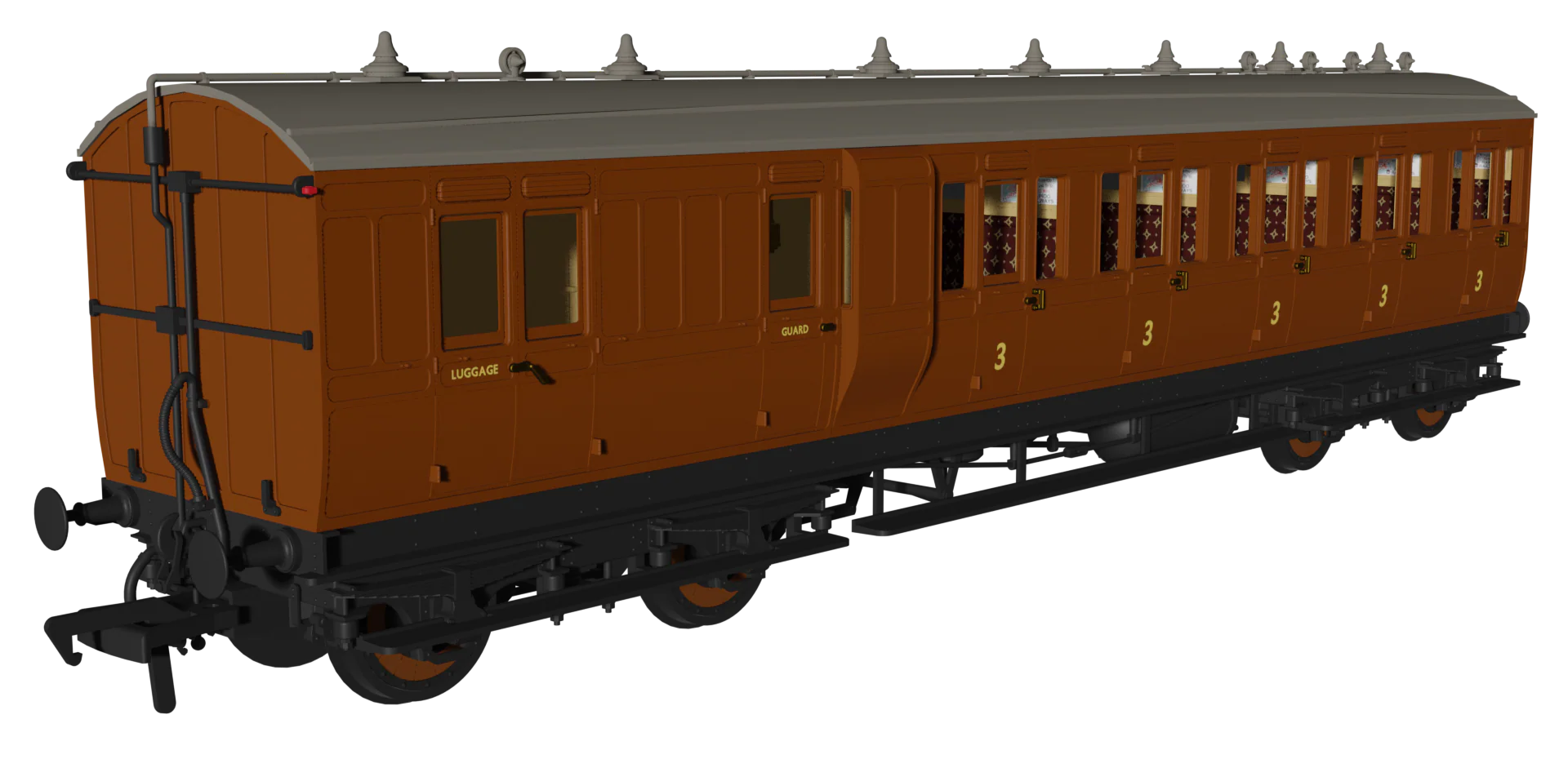 978245 Evolution' 48' Generic Brown Non-Corridor Carriage Brake Third