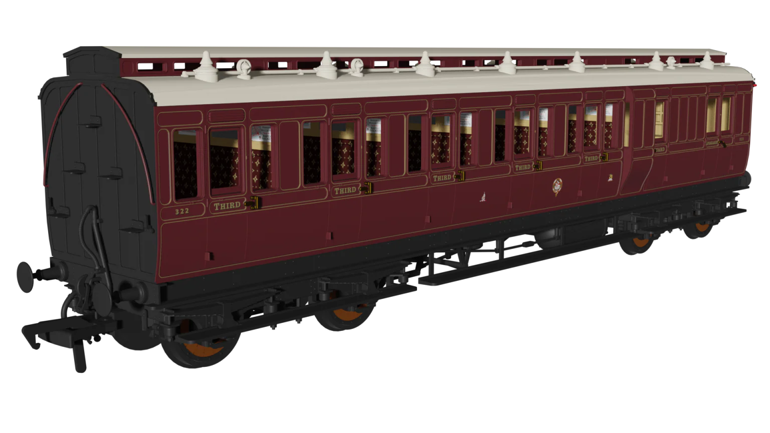 978248 GWR Lined Crimson Lake 'Evolution' Non-Corridor Carriage Brake Third No.322