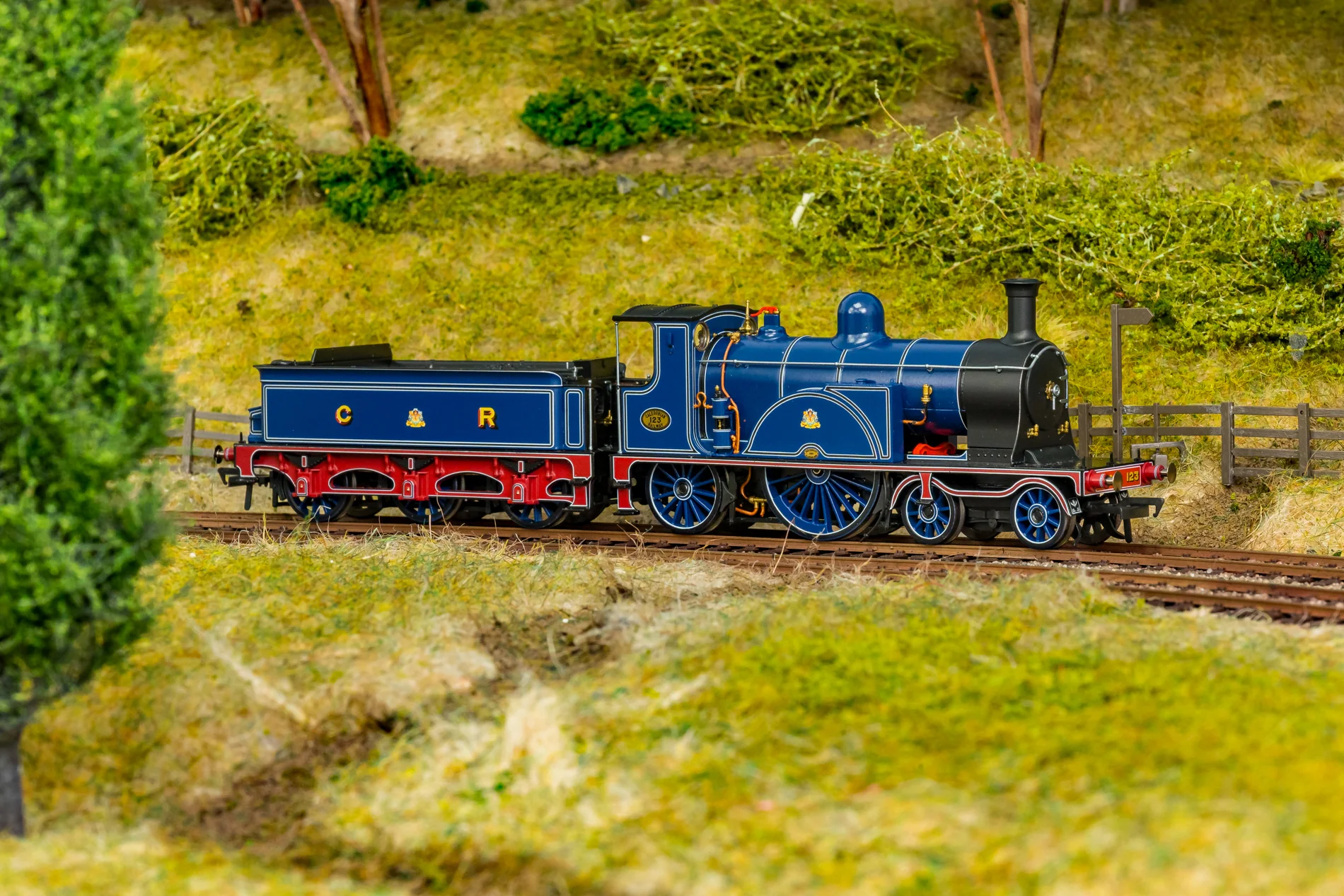 982005 Caledonian Railway Single 4-2-2 CR Dark Blue No.123 Steam Locomotive - Image 5