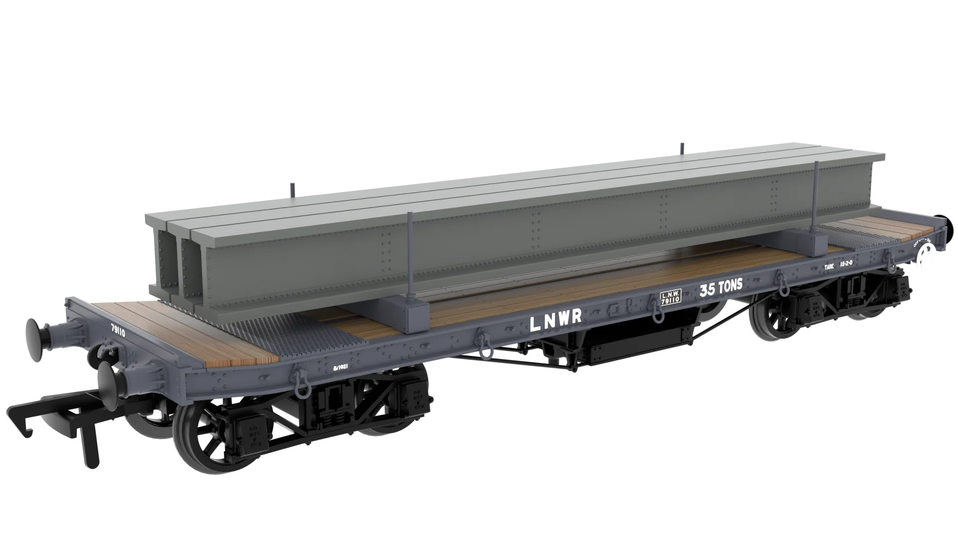 985006 WD 35T Rectank No.79110 LNWR Grey (Girder Load on Bolsters)
