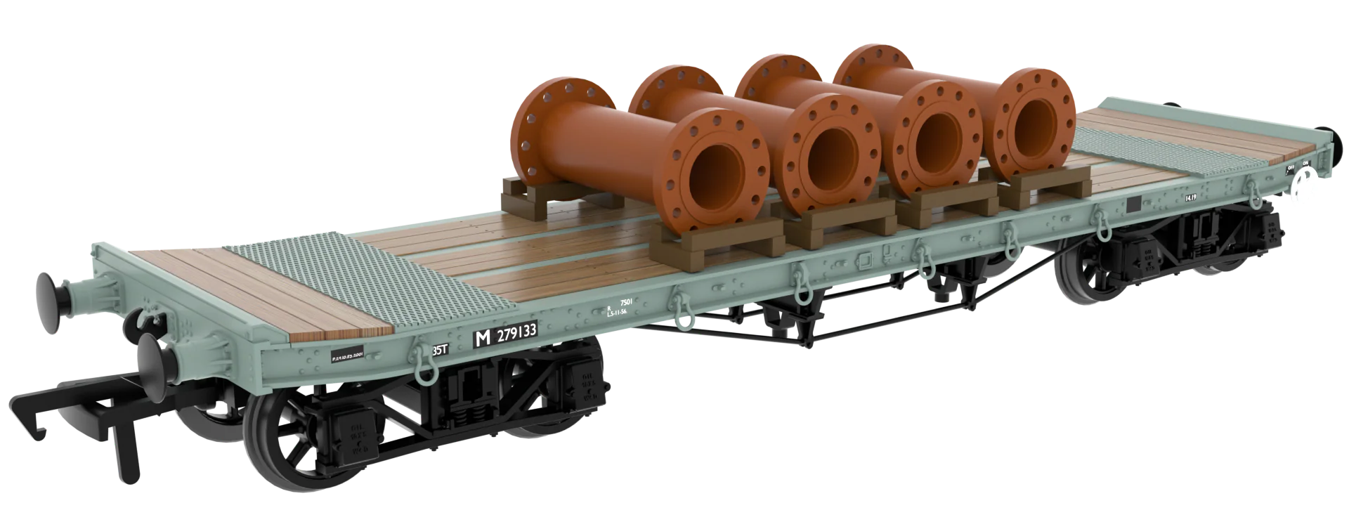985014 WD 35T Rectank No.M279133 BR Grey (Pipe Load)