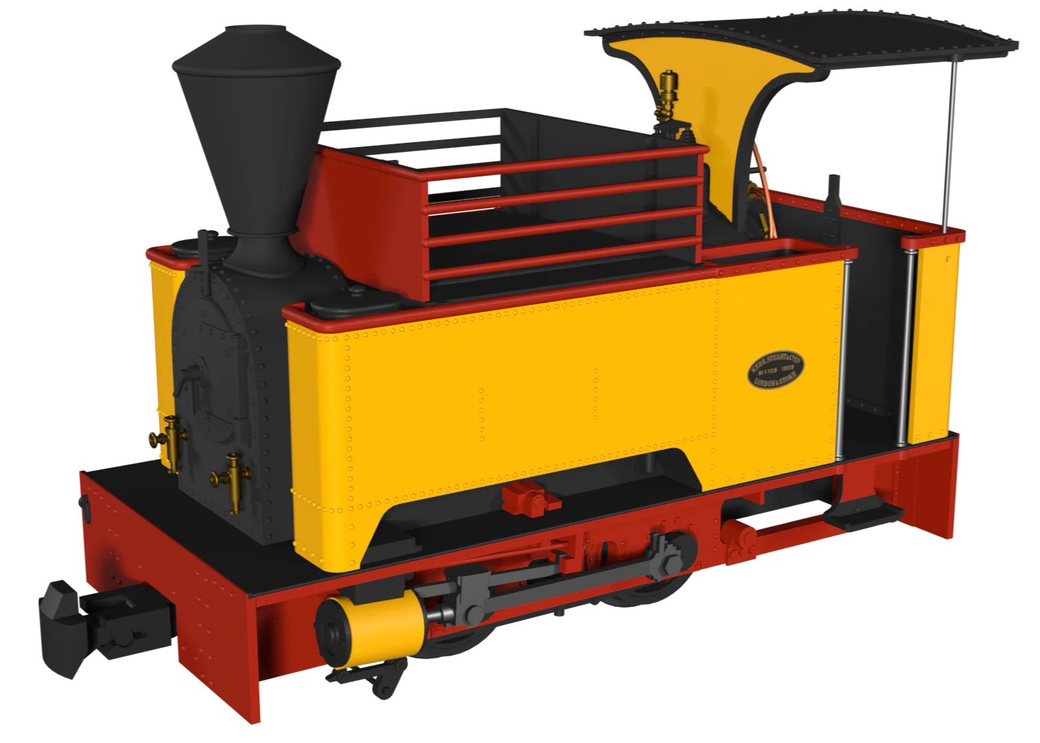 986508 Sirdar Class 0-4-0 Kerr, Stuart & Co. Long-Tank Plain Yellow Steam Locomotive - DCC Fitted