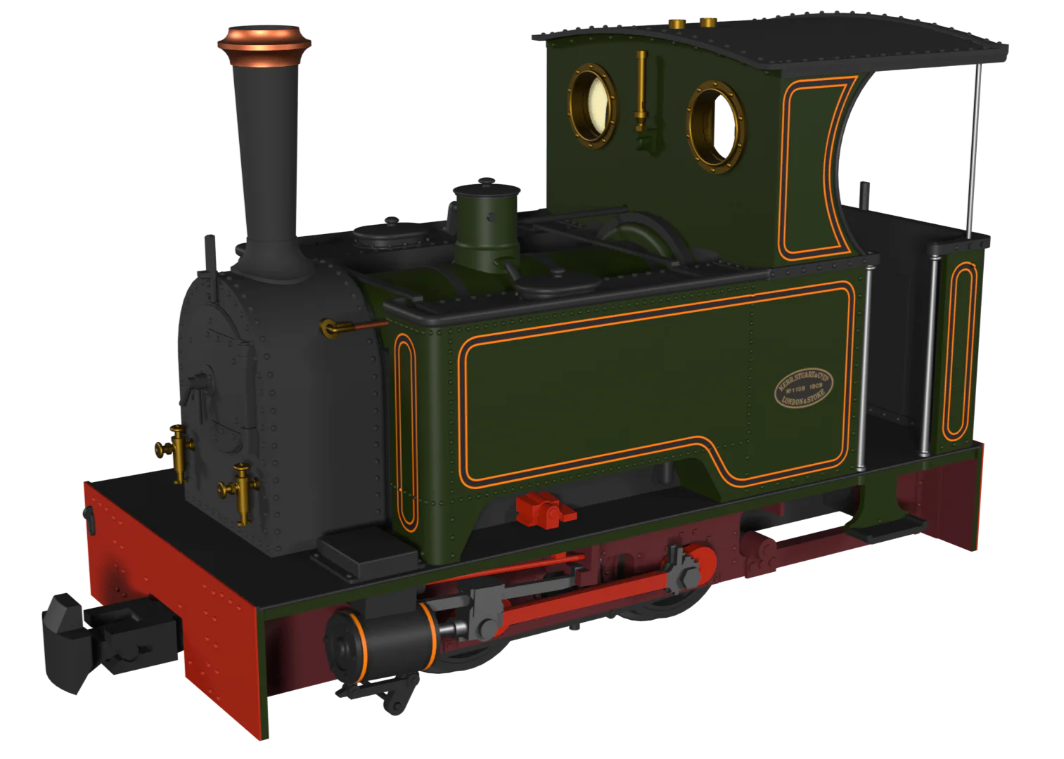 986704 Sirdar Class 0-4-0 Kerr, Stuart & Co. Short-Tank 'What If' - Lined Green Steam Locomotive - DCC Fitted