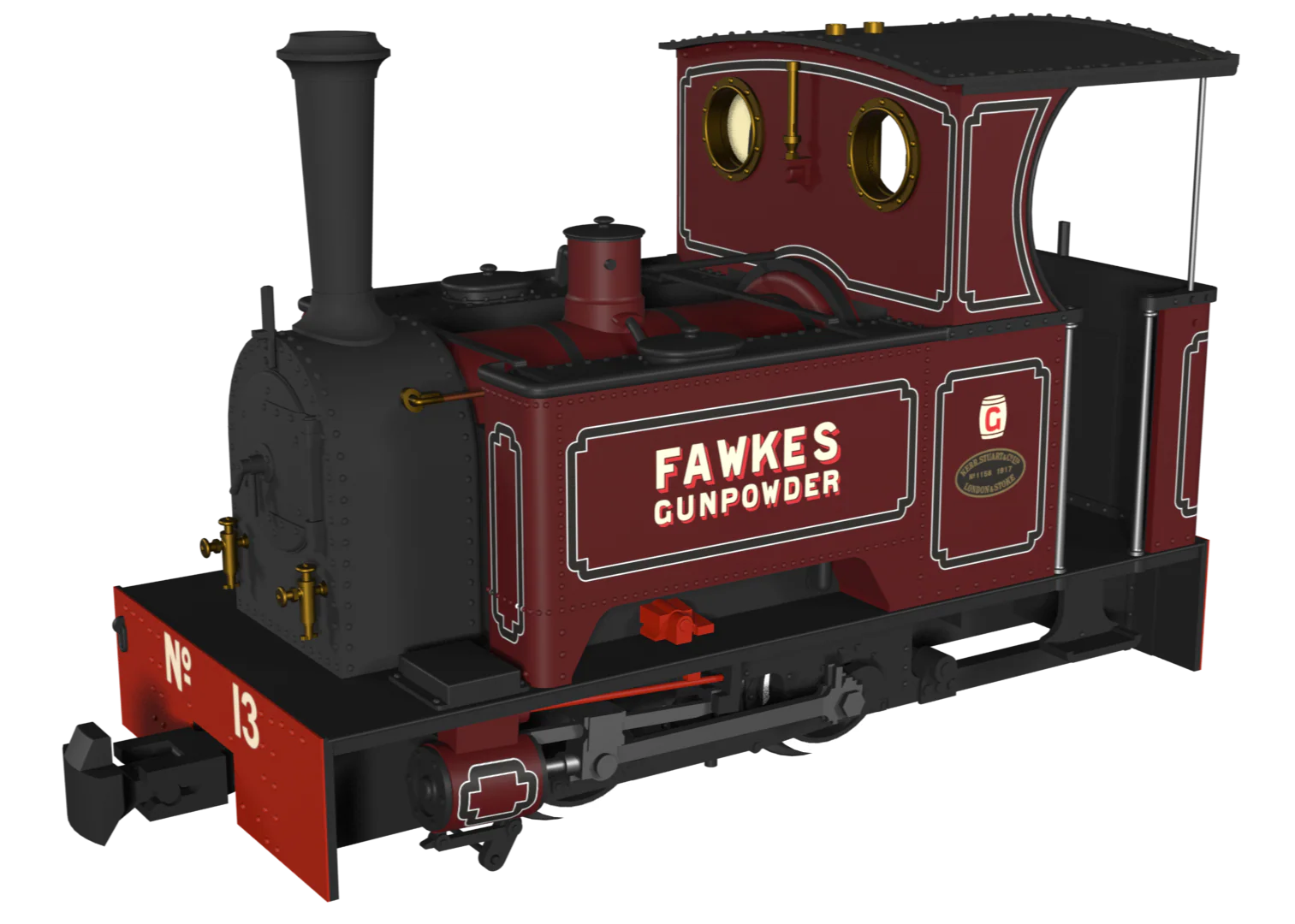 986706 Sirdar Class 0-4-0 Kerr, Stuart & Co. Short-Tank 'What If' - G. Fawkes Lined Maroon Steam Locomotive - DCC Fitted