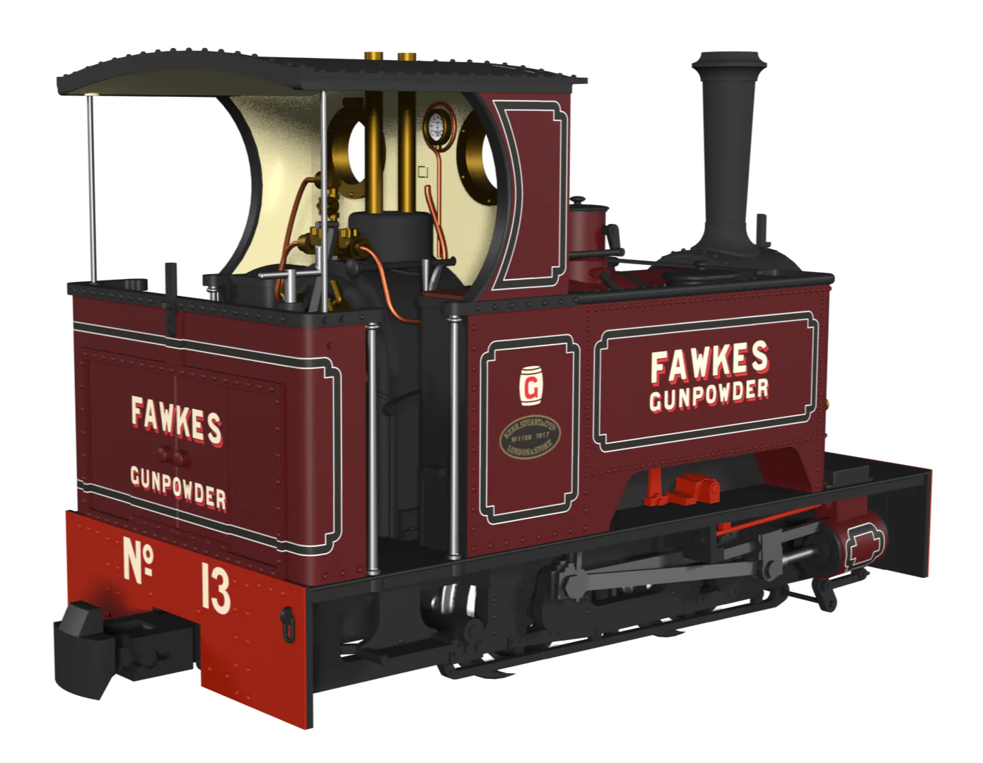 986706 Sirdar Class 0-4-0 Kerr, Stuart & Co. Short-Tank 'What If' - G. Fawkes Lined Maroon Steam Locomotive - DCC Fitted - Image 2