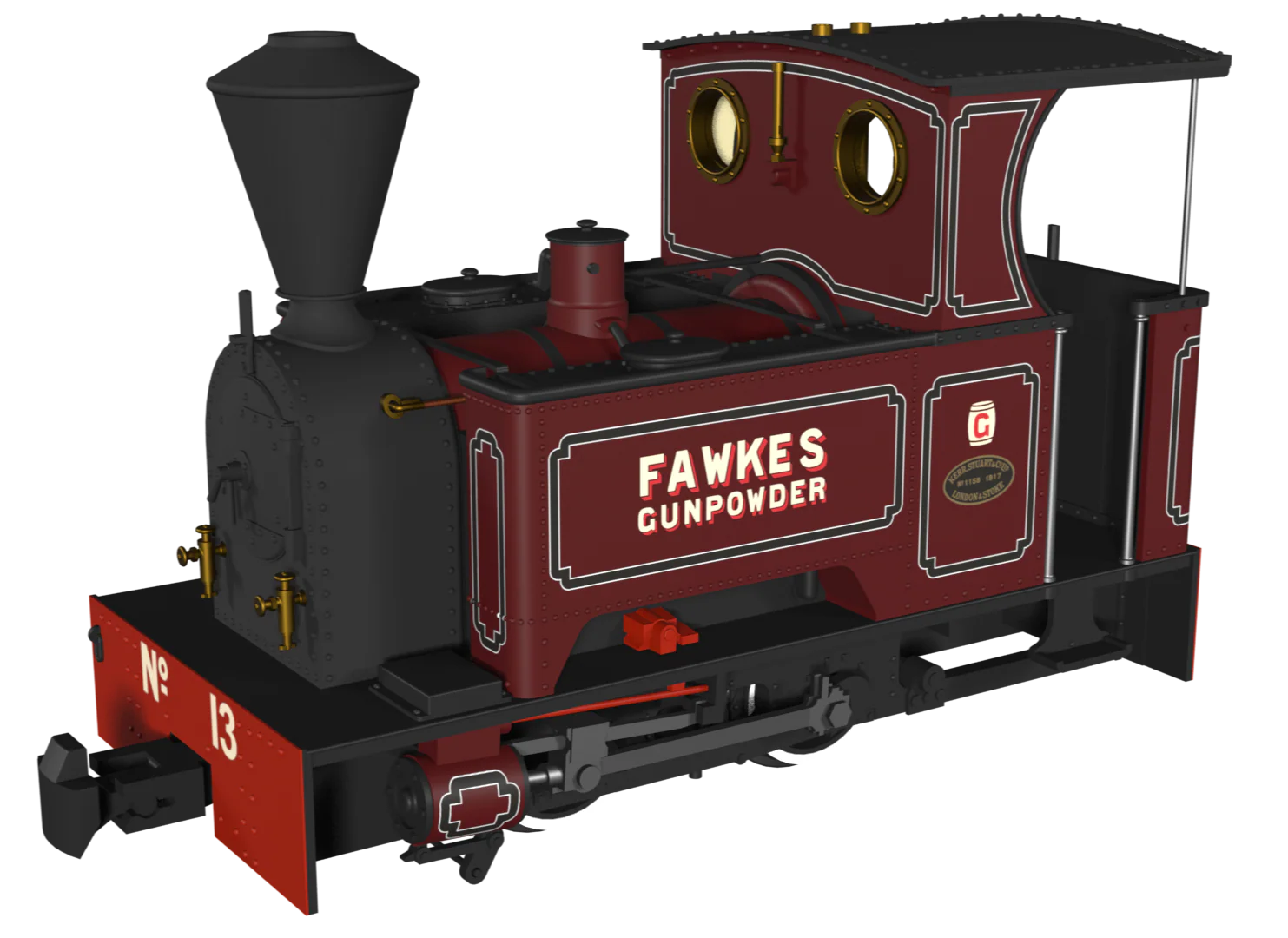 986706 Sirdar Class 0-4-0 Kerr, Stuart & Co. Short-Tank 'What If' - G. Fawkes Lined Maroon Steam Locomotive - DCC Fitted - Image 3