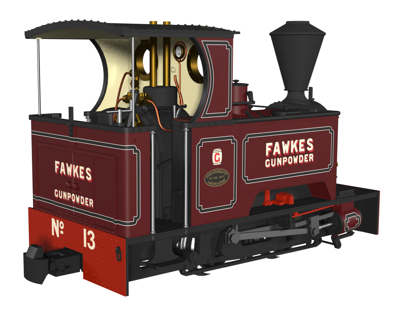 986706 Sirdar Class 0-4-0 Kerr, Stuart & Co. Short-Tank 'What If' - G. Fawkes Lined Maroon Steam Locomotive - DCC Fitted - Image 4