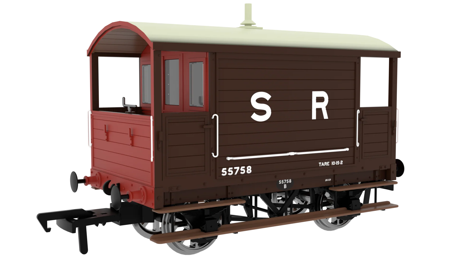 994004 LBSC 4 Wheel Brake Van - SR (Pre-36) No.55758