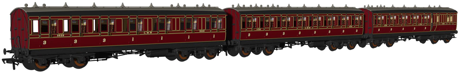 978155 ‘Evolution’ 48’ LMS Period 1 No.1466, 1486 & 3823 Triple Pack