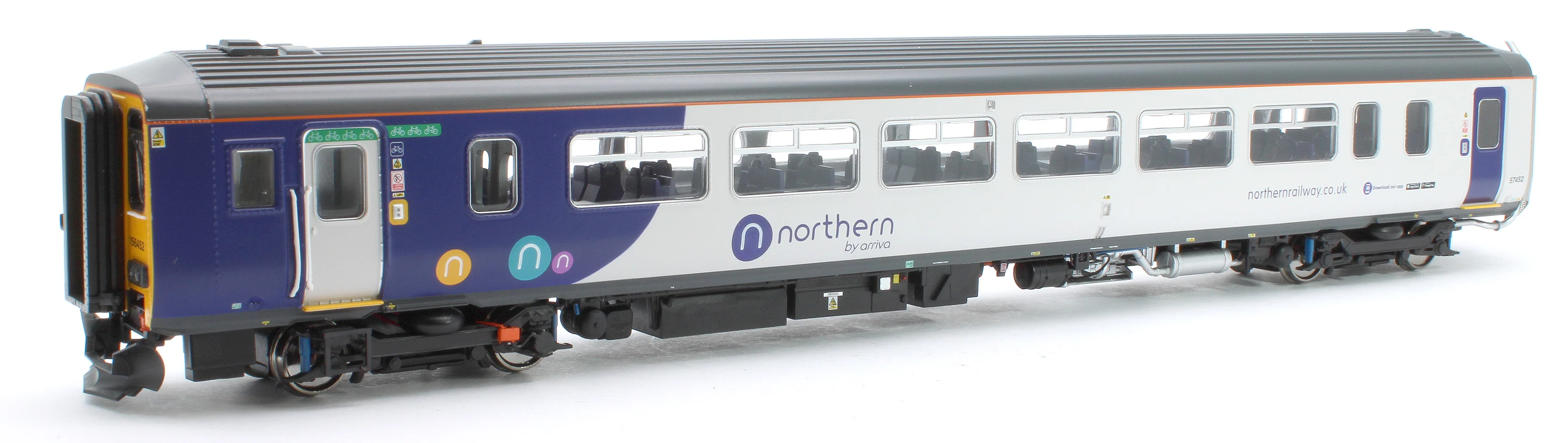 RT156-411 Class 156 Northern White Livery 2 Car DMU '156452' - Image 8