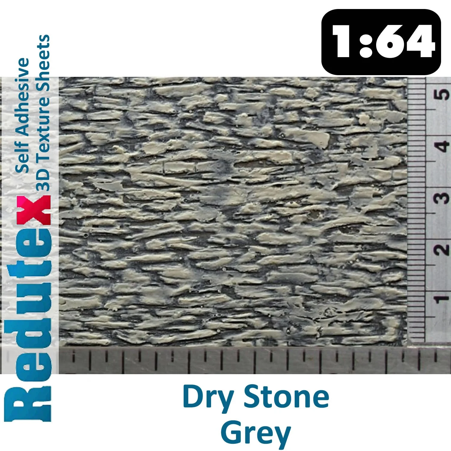 064PL111 Dry Stone Grey Standard 1:64 S 3D Self Adhesive Texture Sheet
