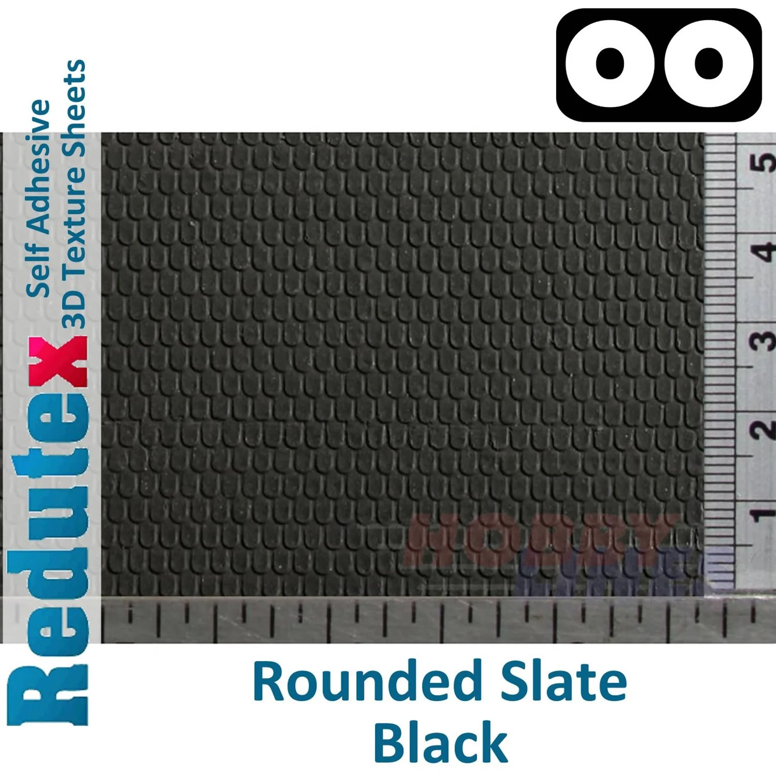 076PP111 Rounded Slate Black OO 3D Self Adhesive Textured Sheet