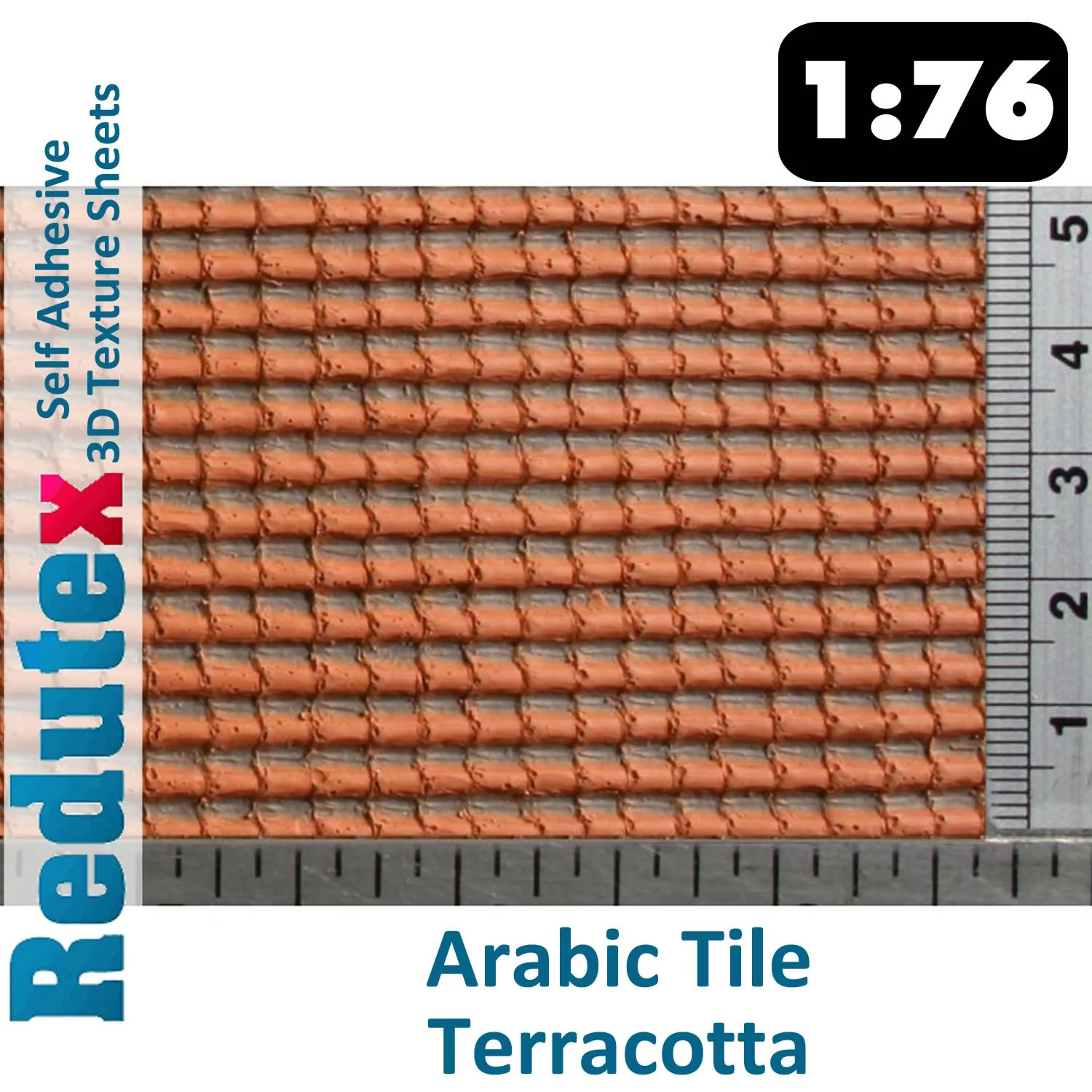 076TA112 ARABIC TILE Terracotta 1:76 OO 3D Self Adhesive Texture Sheet