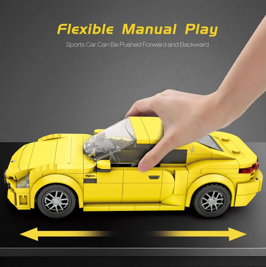 823 Maserati Yellow Sports Car 384pc Construction Set - Image 3