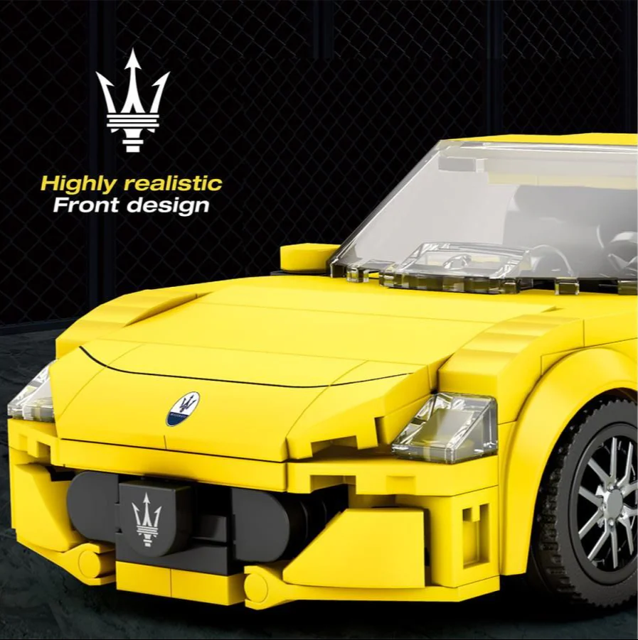 823 Maserati Yellow Sports Car 384pc Construction Set - Image 4