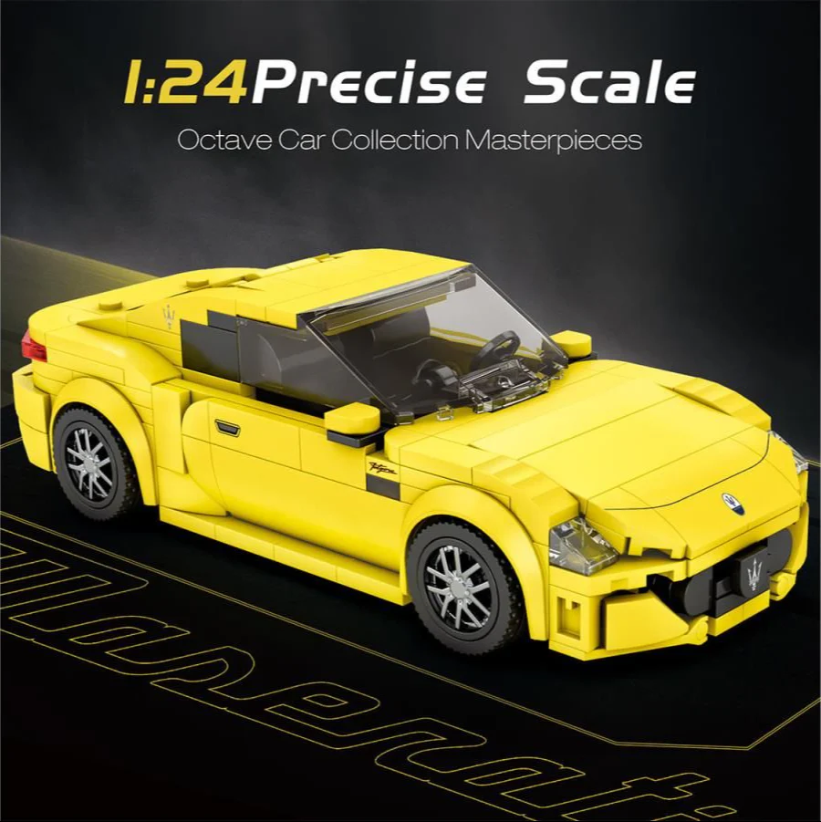 823 Maserati Yellow Sports Car 384pc Construction Set - Image 5