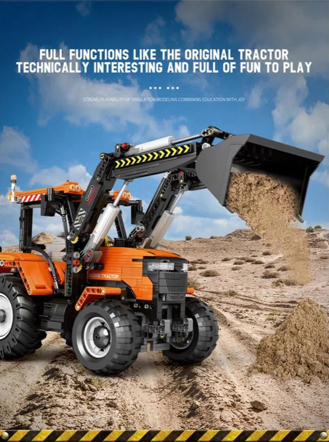 22024 RC Front Loader Tractor 1496pc Construction Set - Image 4