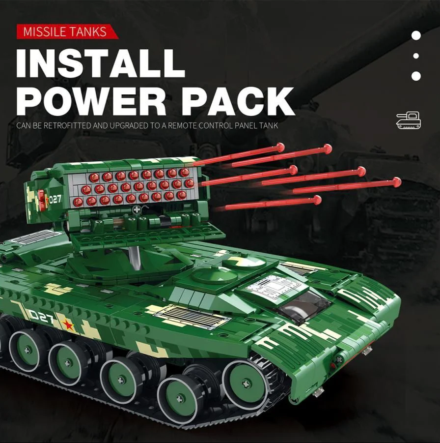 55027 RC Missile Firing Tank 1488pc Construction Set - Image 2