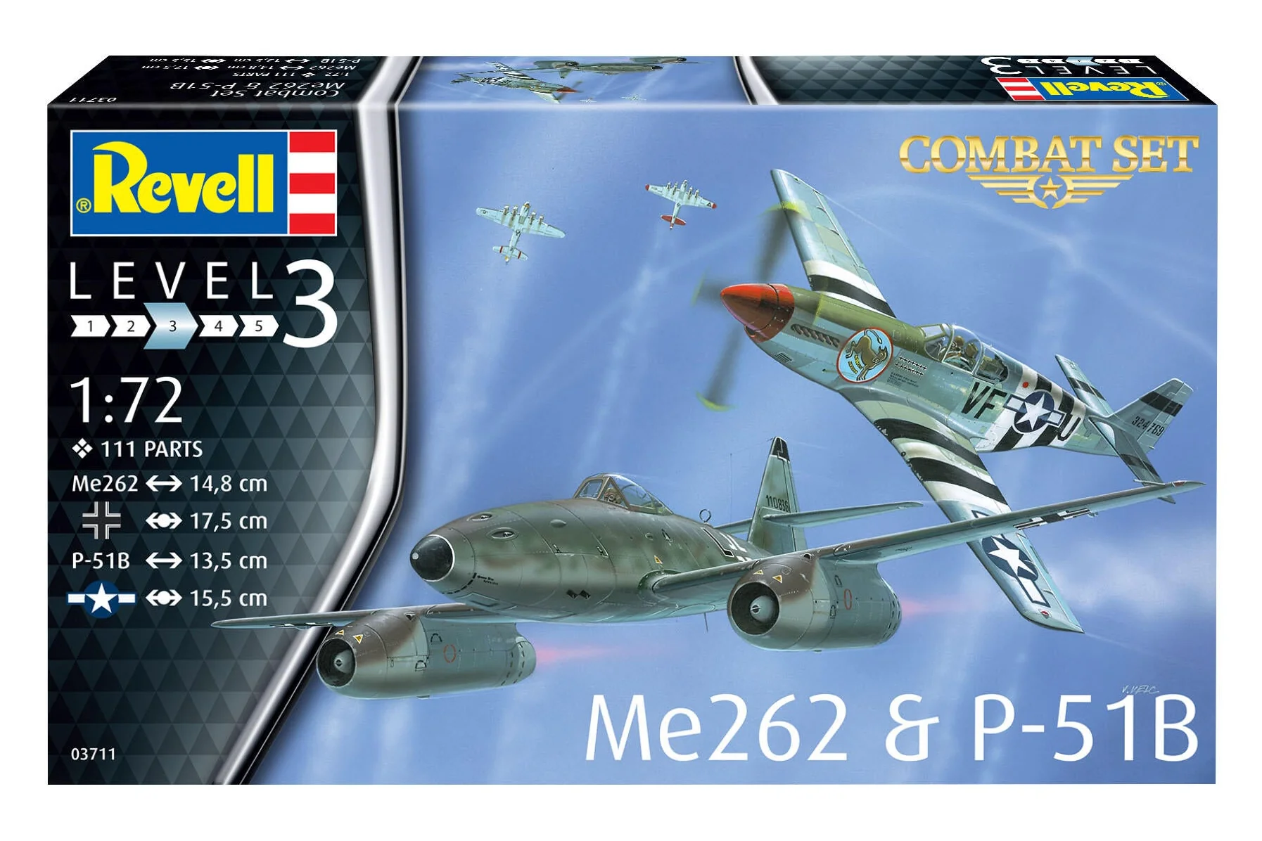 03711 Combat Set Messerschmitt Me262 & P-51B Mustang Model Kit - Image 10