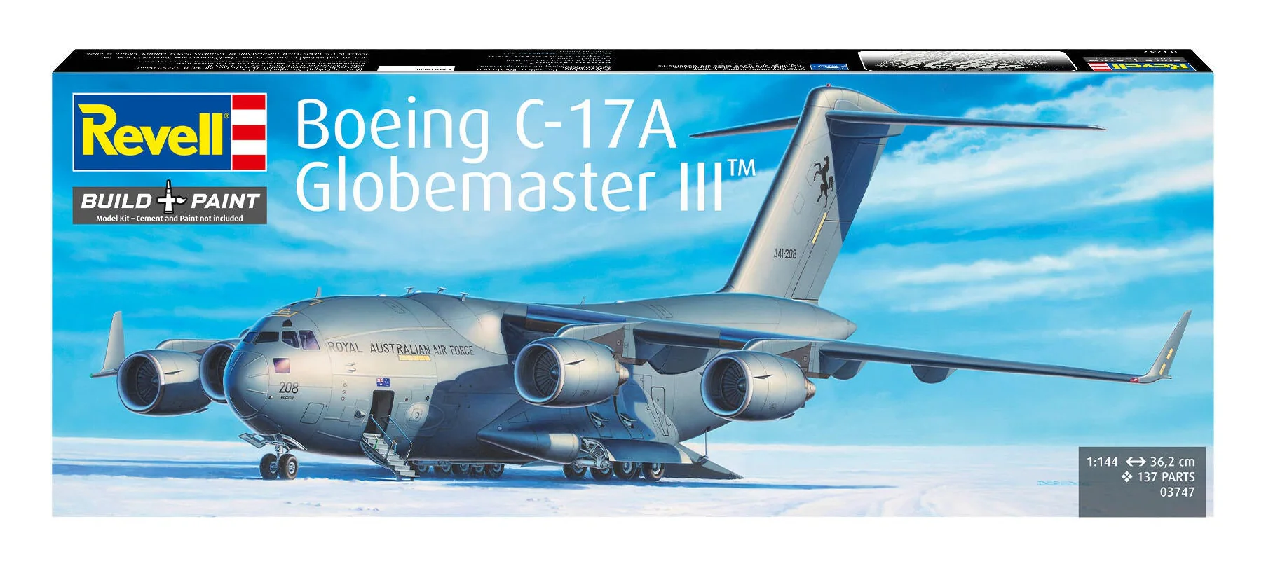 03747 British Boeing C-17A Globemaster III Model Kit - Image 9