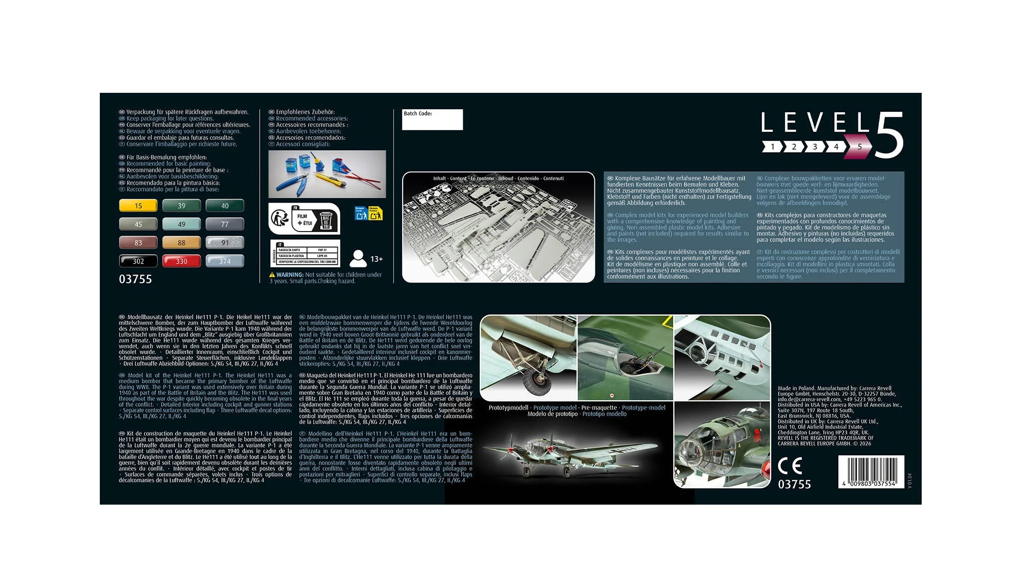 03755 German Heinkel He111P-1 Model Kit - Image 3