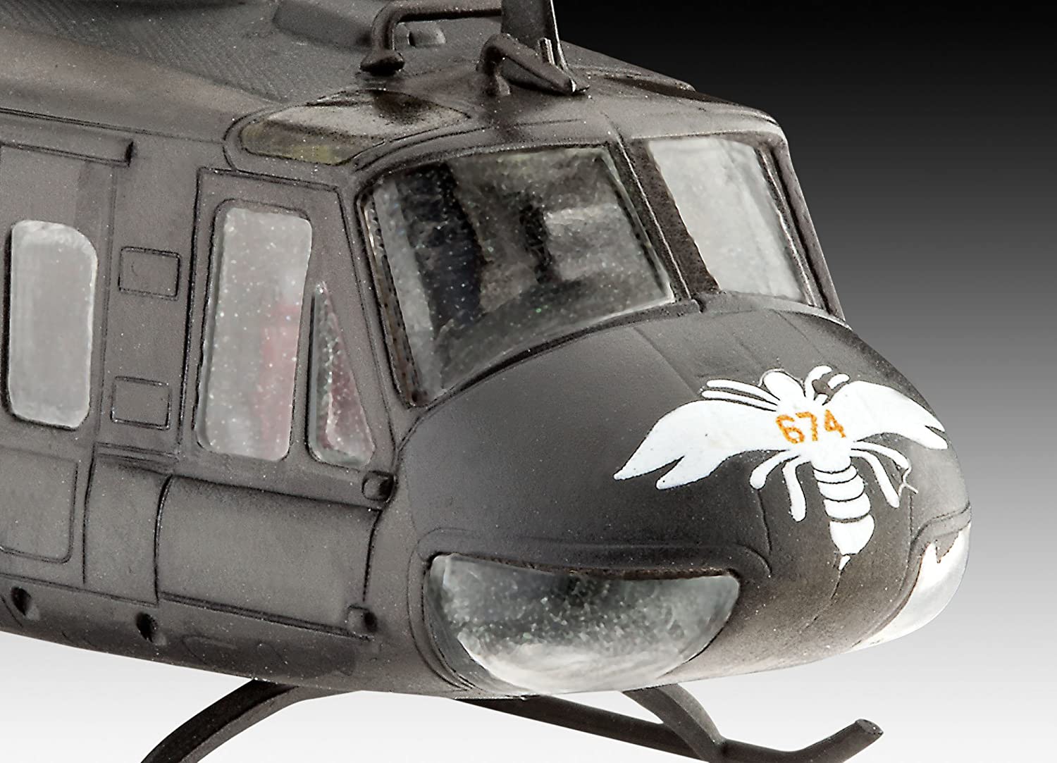 04983 US Bell UH-1H Gunship (1:100 Scale) Model Kit - Image 3