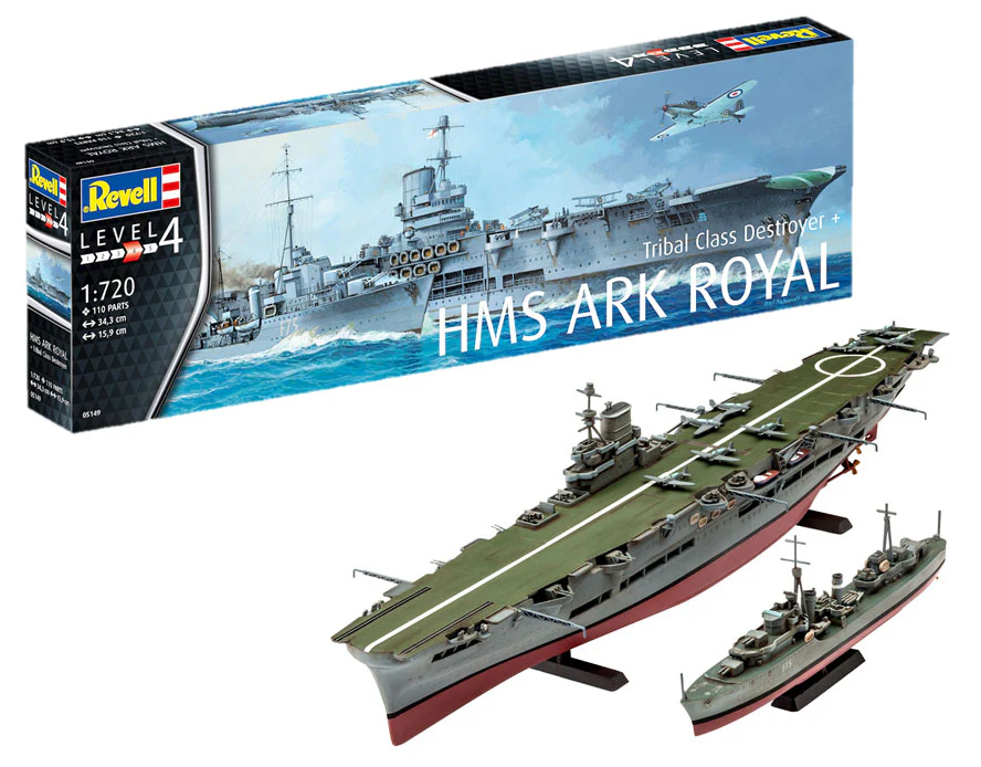 05149 British HMS Ark Royal & Tribal Class Destroyer (1:720) Model Kit