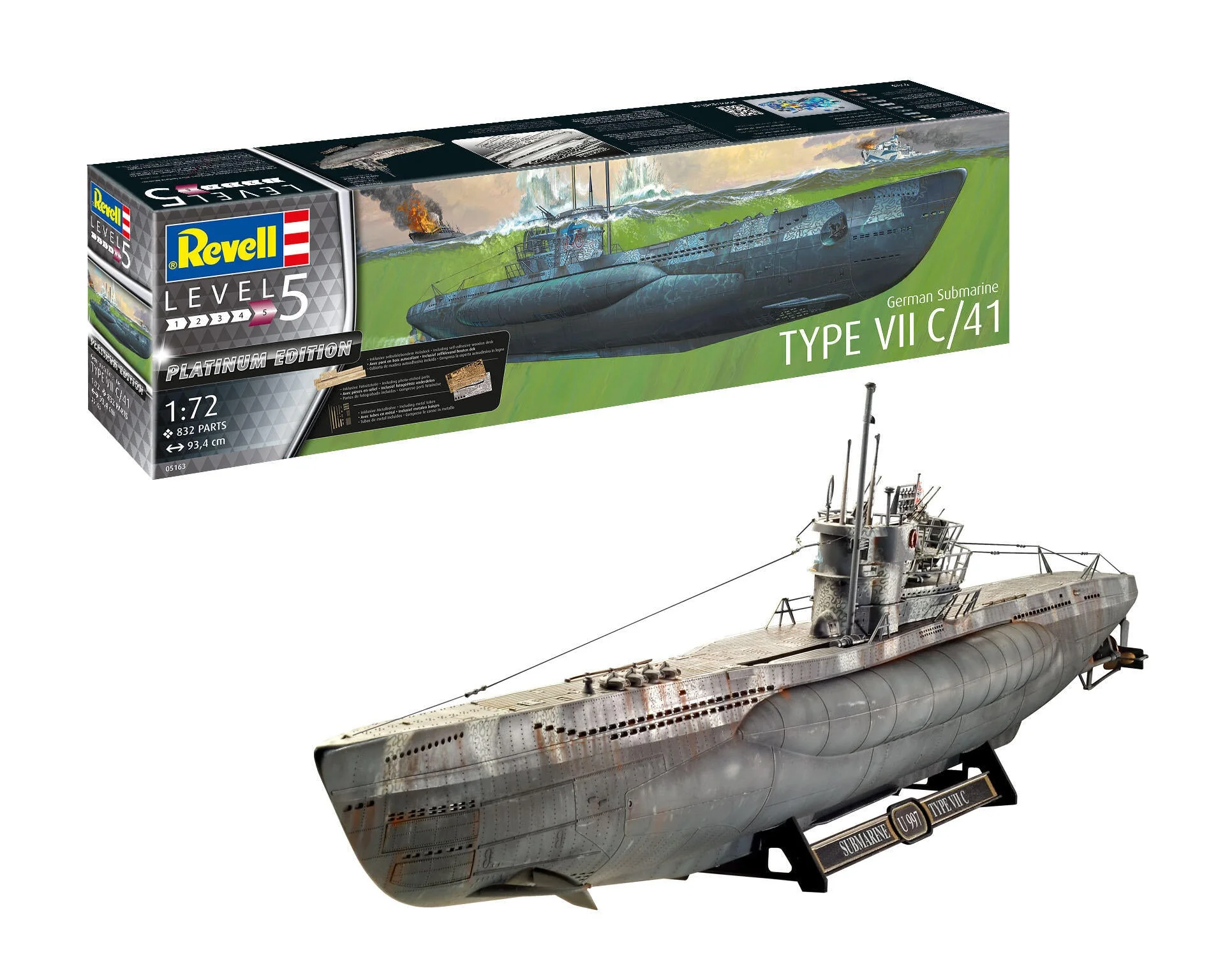 05163 German Submarine Type VII C/41 Model Kit