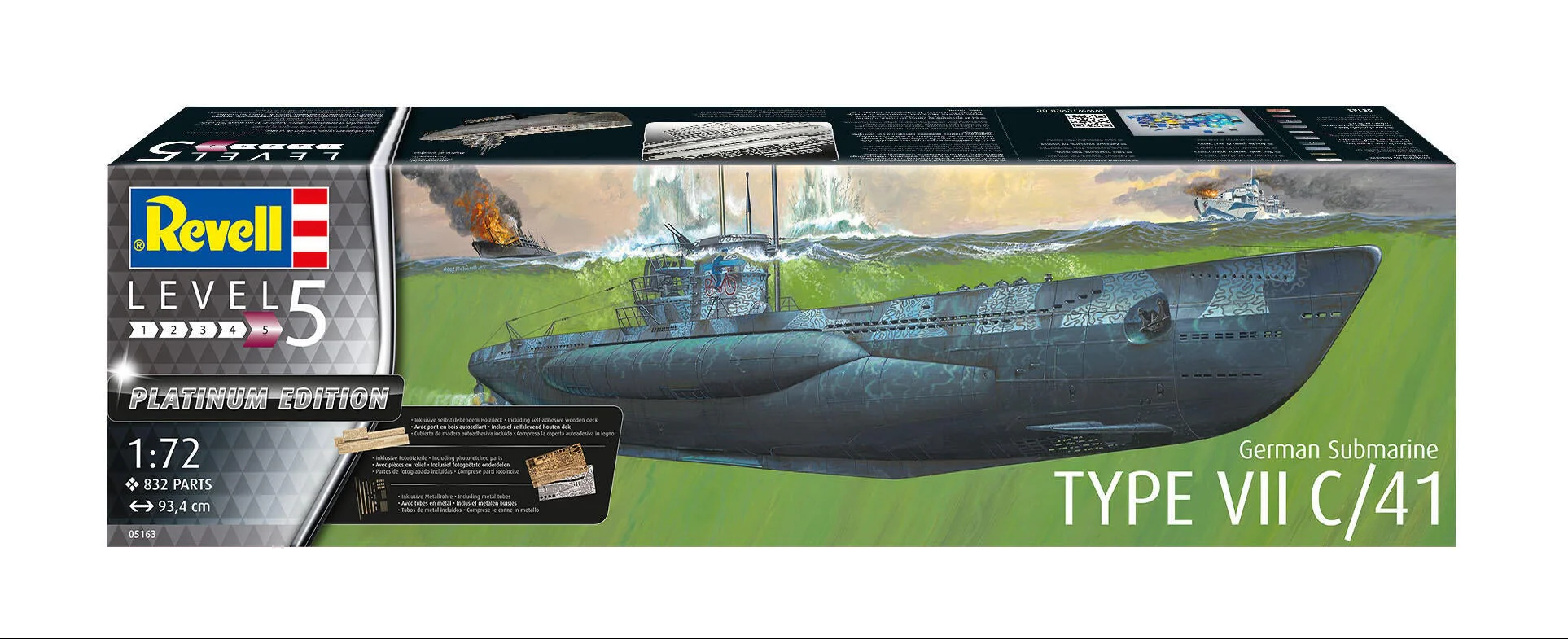 05163 German Submarine Type VII C/41 Model Kit - Image 8