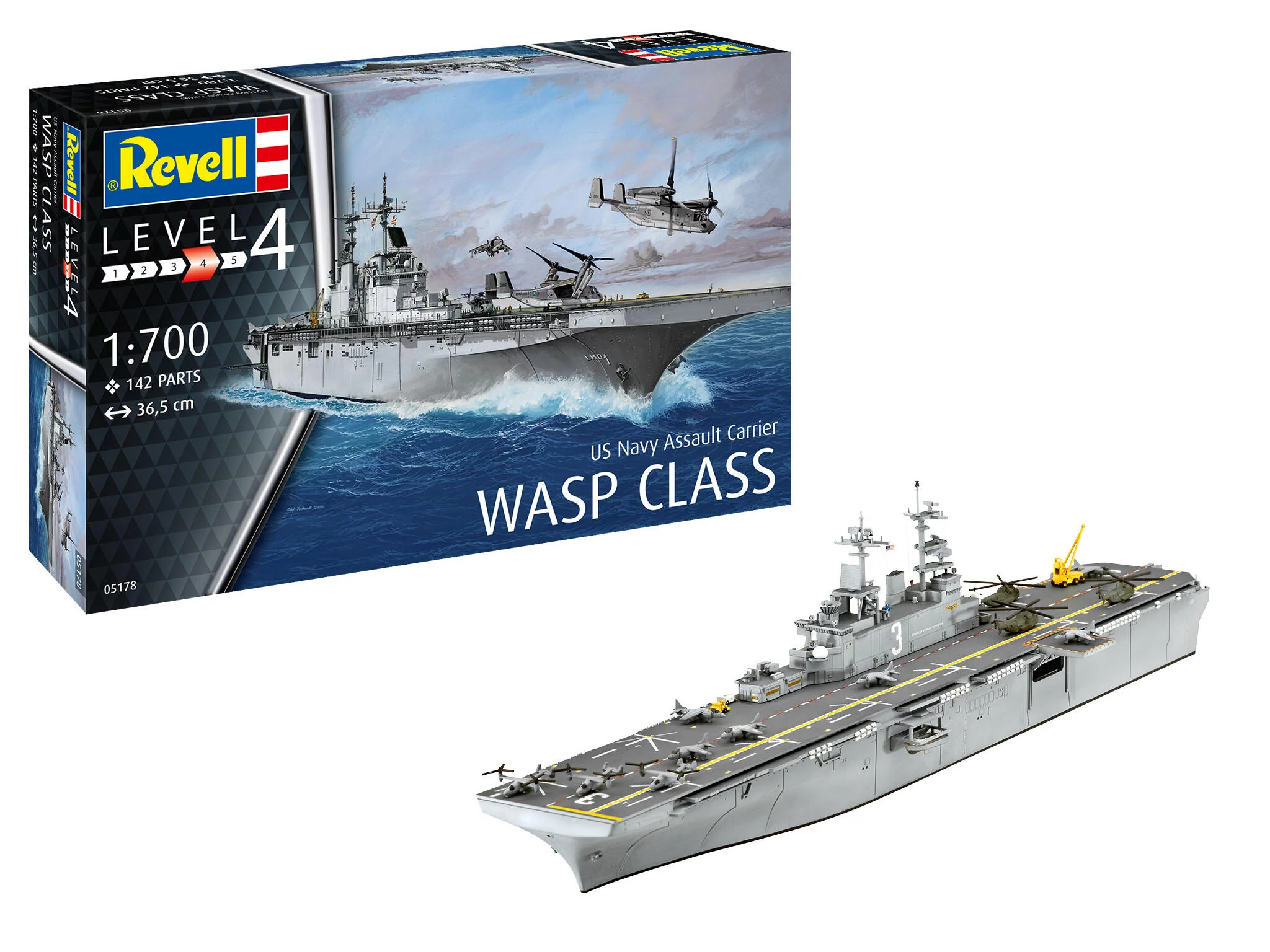 05178 US Navy Assault Carrier WASP Class Model Kit