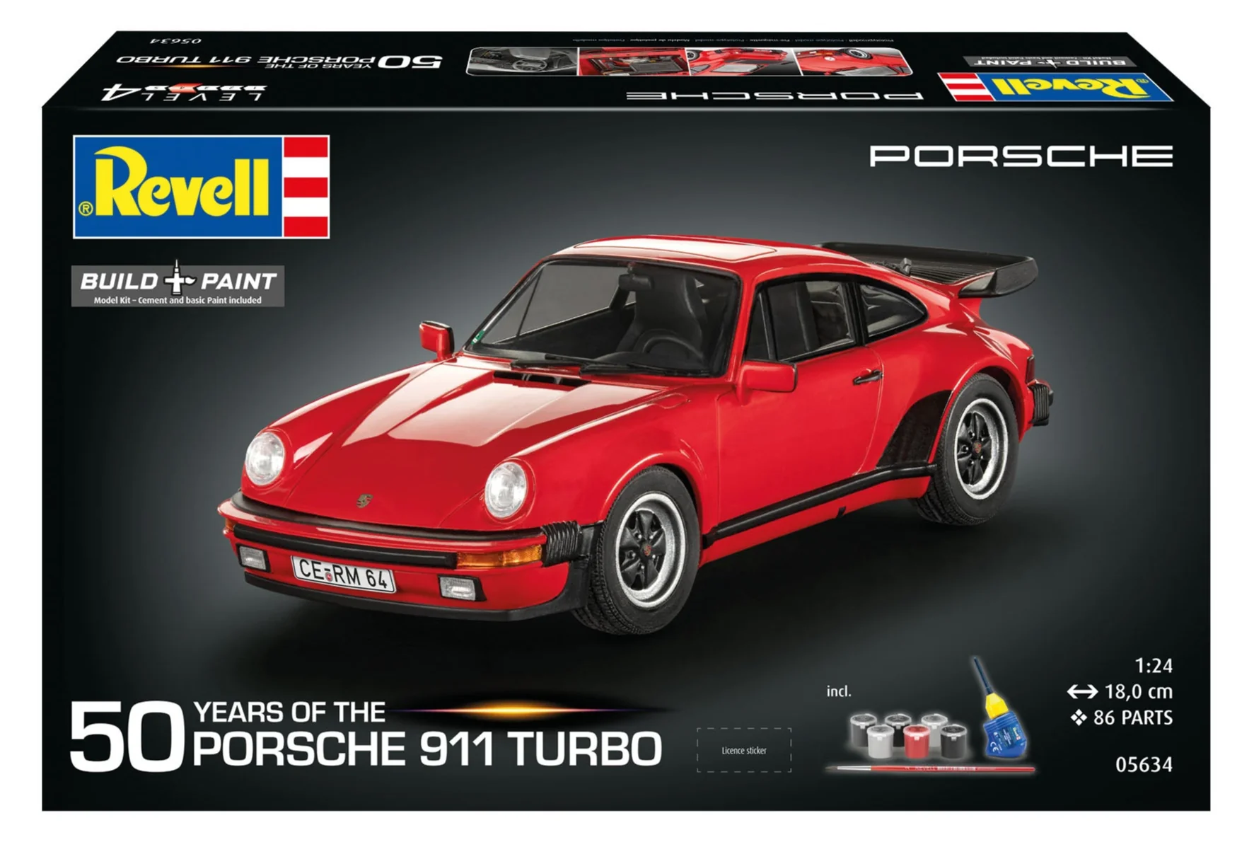 05634 Gift Set Porsche 911 Turbo 50th Anniversary Model Kit - Image 9