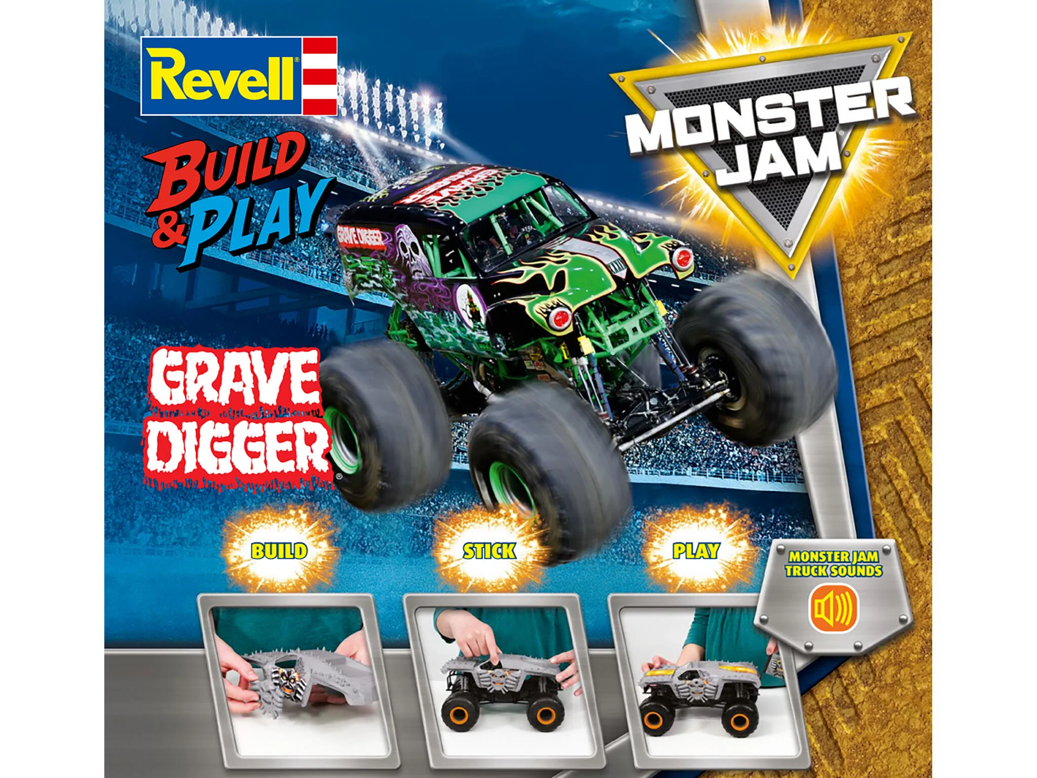 06560 Monster Jam Grave Digger w/Sound Build & Play Model Kit
