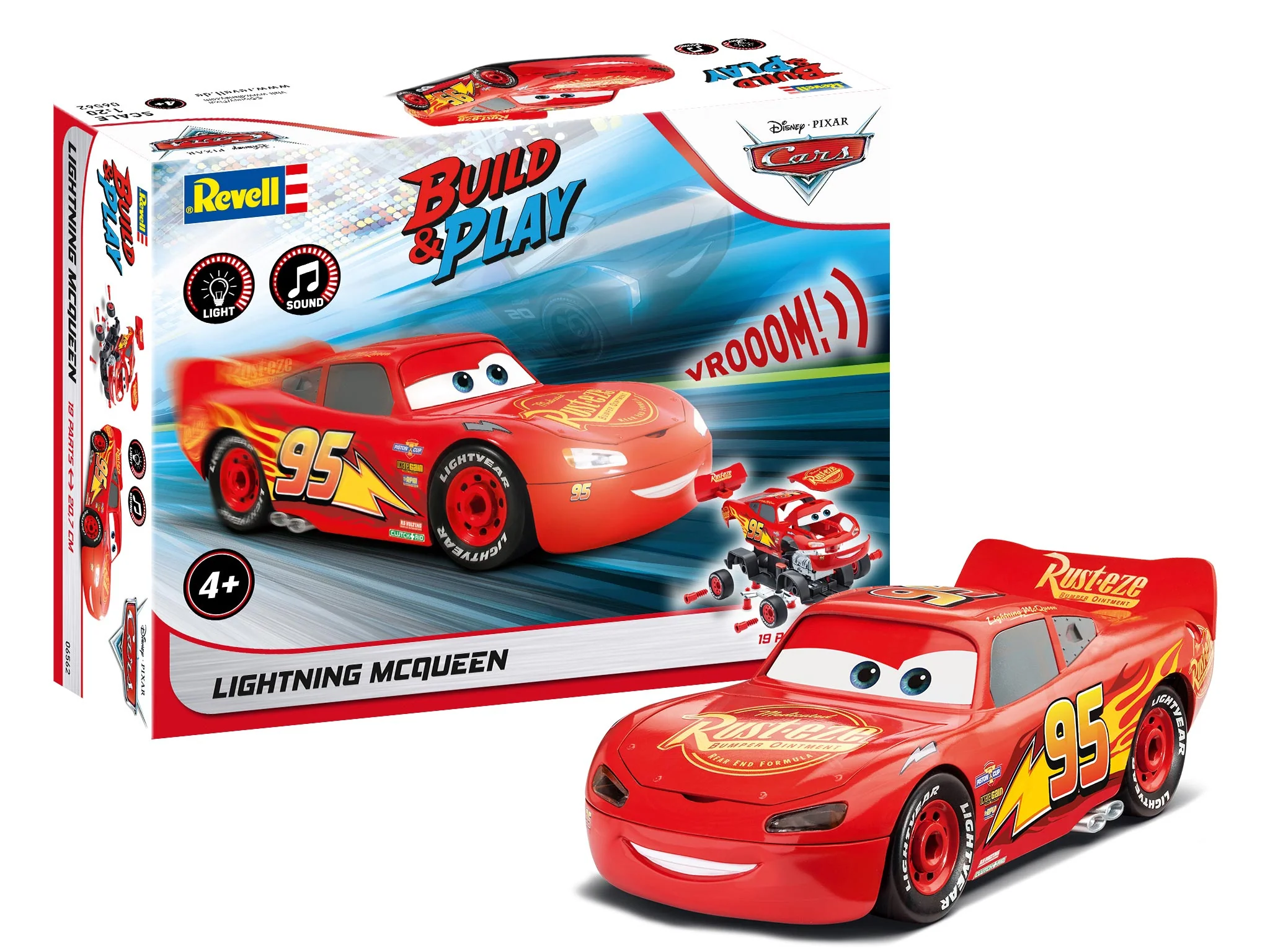 06562 Lightning McQueen Disney-Cars Car with Light Sound Model Kit - Image 2