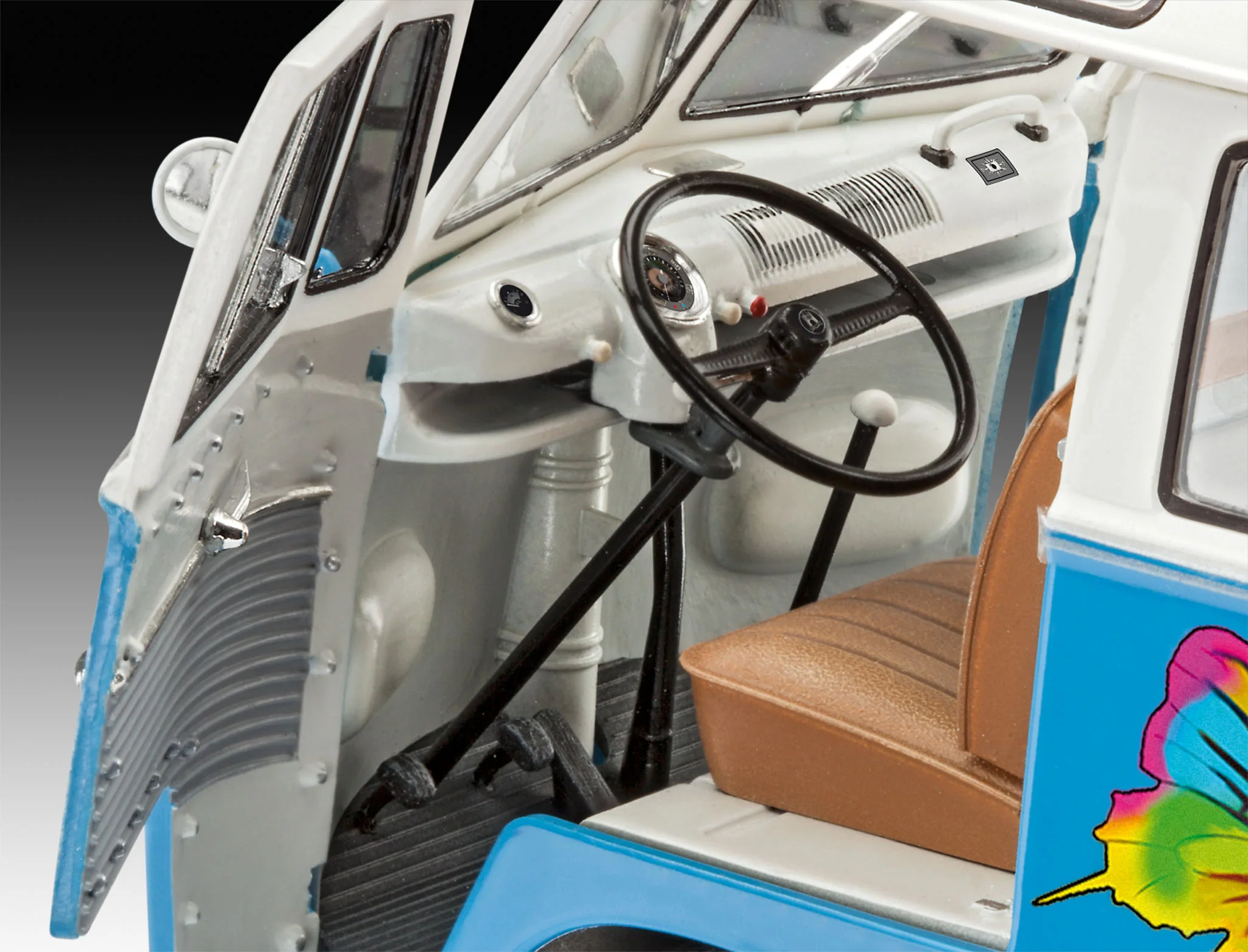 07050 Volkswagen T1 Samba Bus Flower Power (1:24 Scale) Model Kit - Image 3