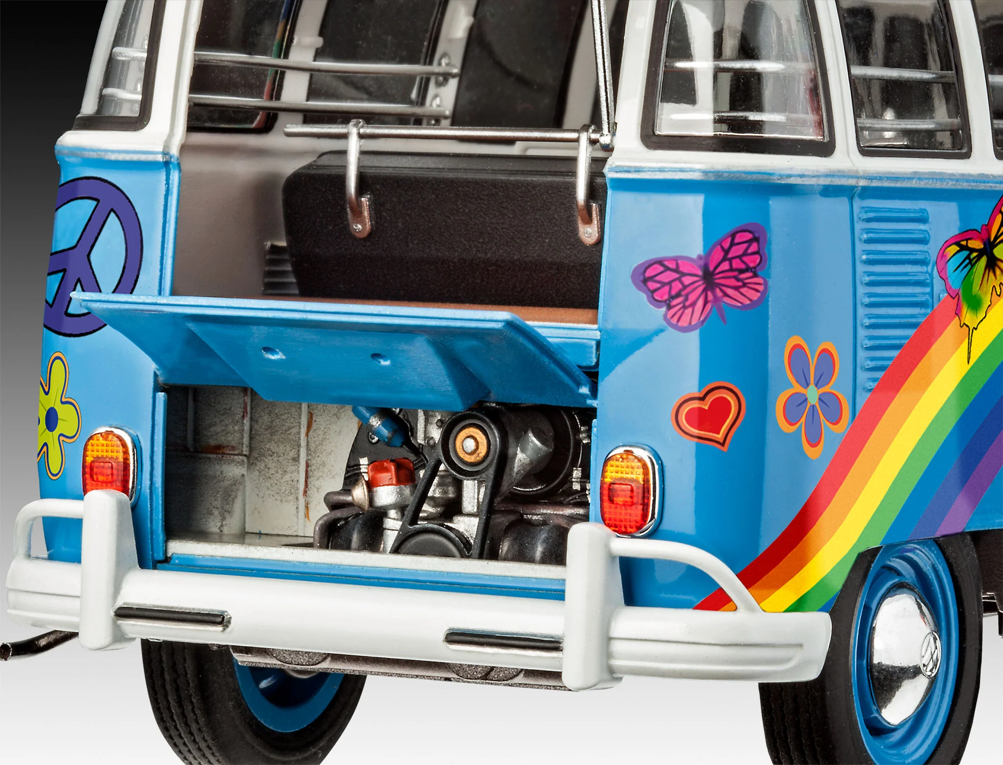 07050 Volkswagen T1 Samba Bus Flower Power (1:24 Scale) Model Kit - Image 5