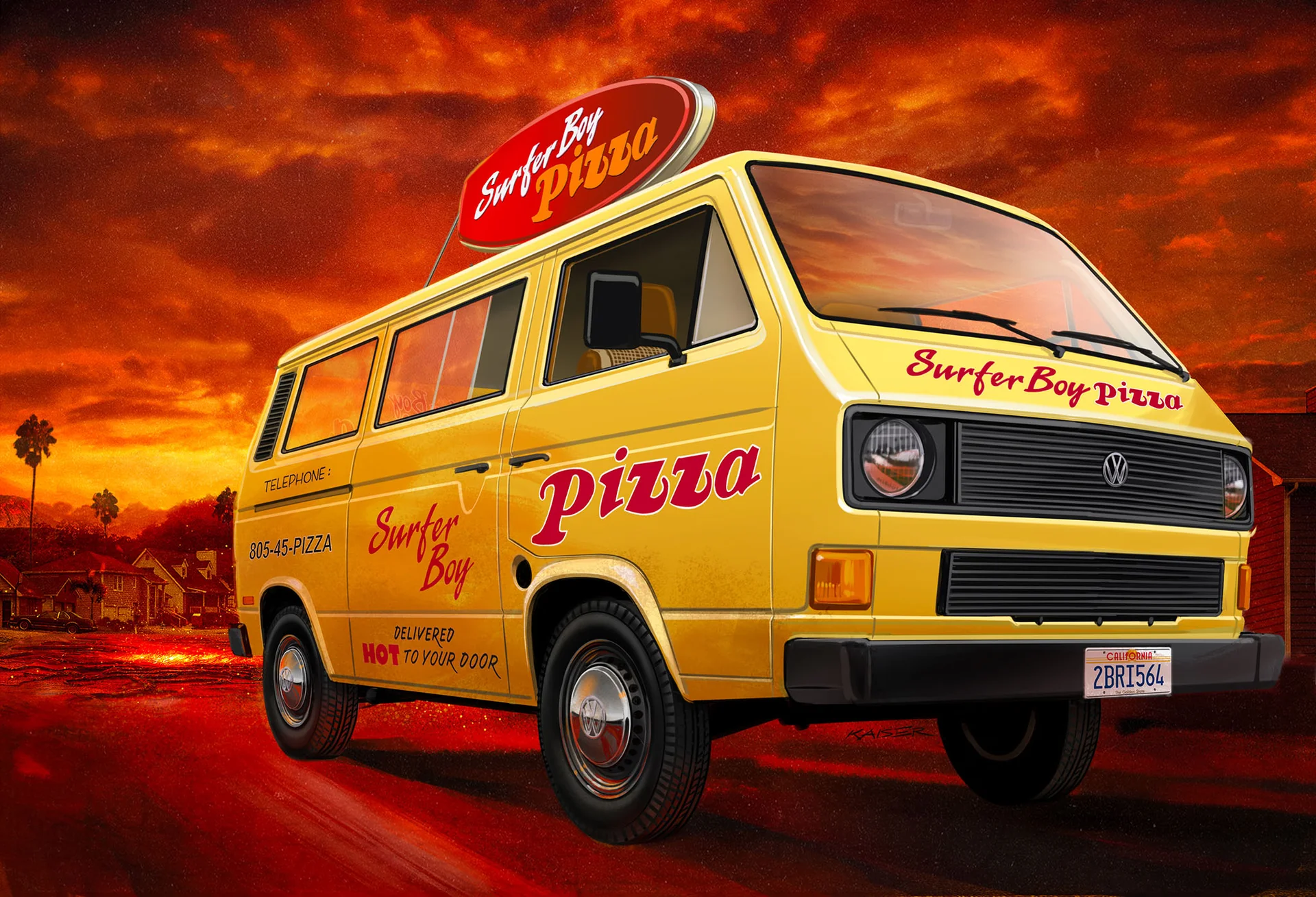 07725 VW T3 Bus "Surfer Boy": Stranger Things Model Kit - Image 11