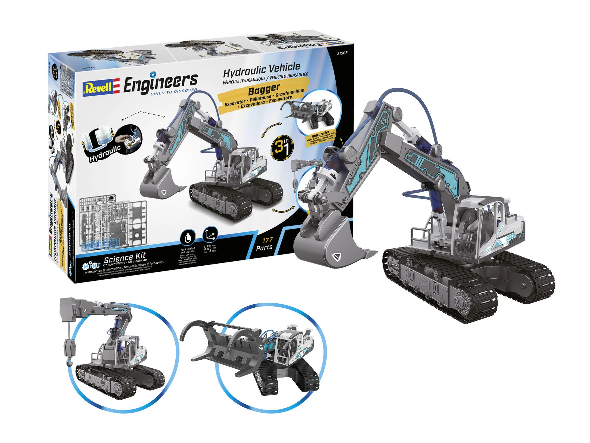 21305 Hydraulic Excavator 3in1 Revell Engineers Kit