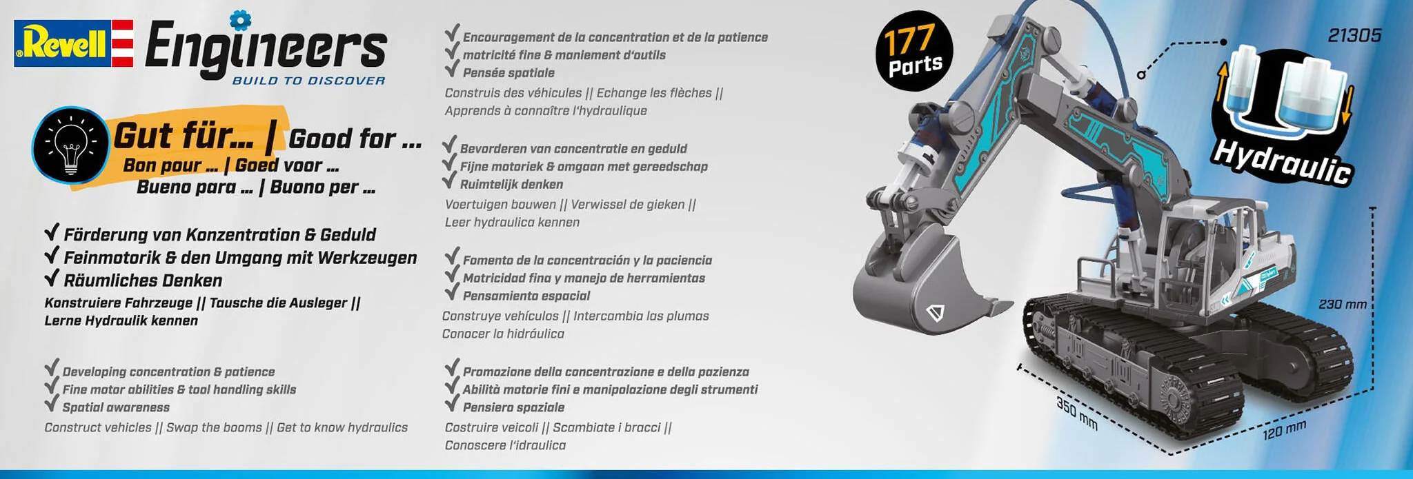 21305 Hydraulic Excavator 3in1 Revell Engineers Kit - Image 5