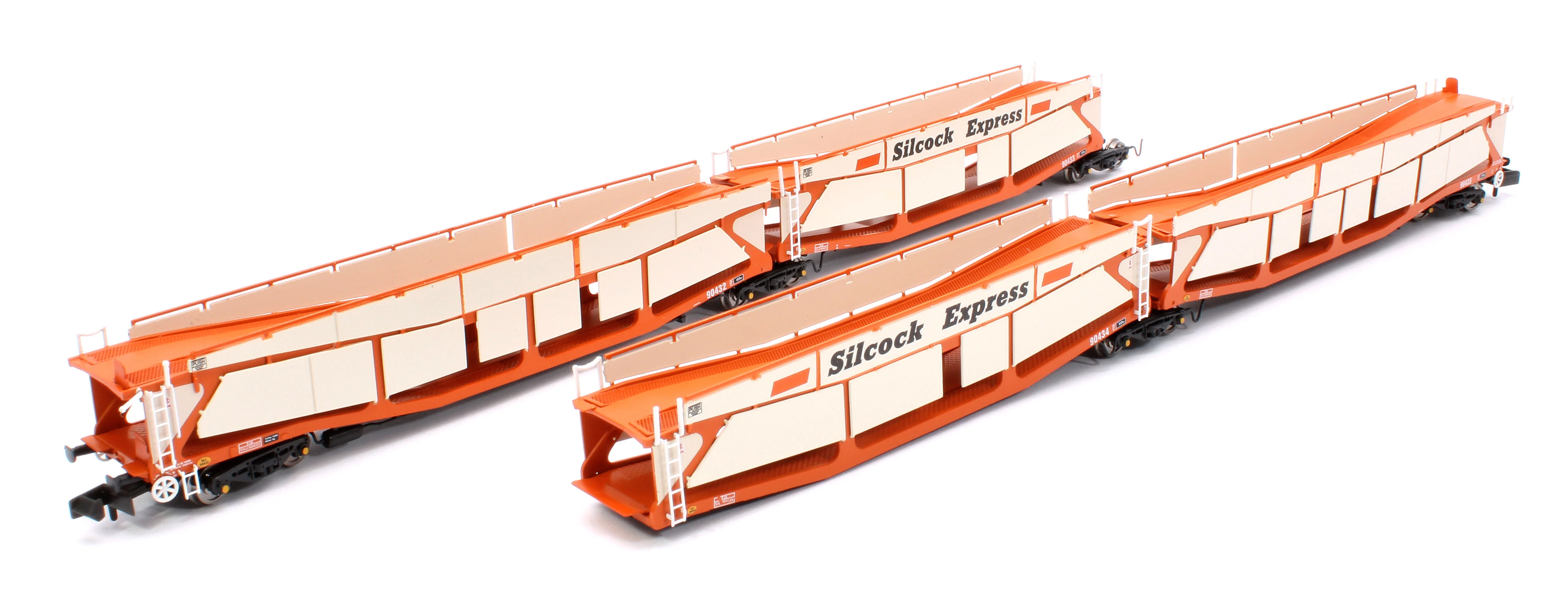 RT-N-CAR4-114A Quad Set Cartic-4 Car Carrier - Silcock Express Livery with Side Screens (Set A)
