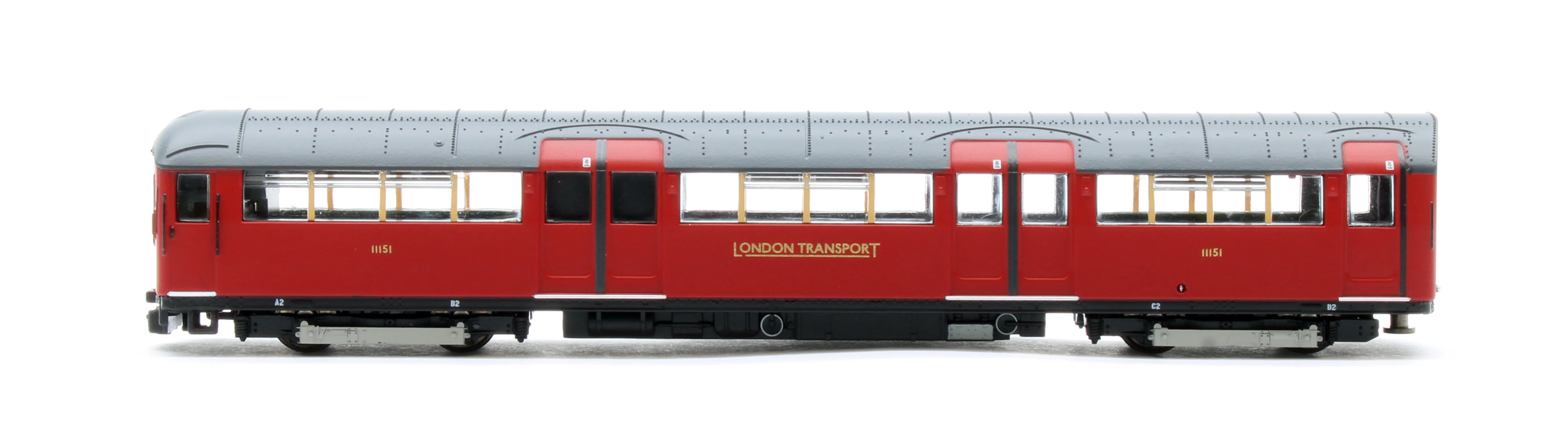 RT-N-LU1938-MAR301C 1938 Tube Stock - London Transport (Gold Branding) Maroon “Rail Red” (Cream Window Bars) Set C (Northern & Bakerloo Line) 3-Car EMU - Image 8
