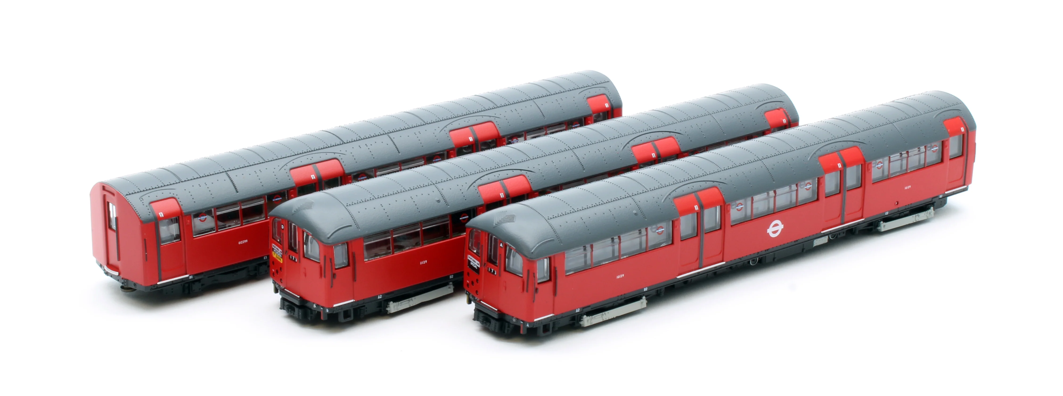 RT-N-LU1938-RED302C 1938 Tube Stock - London Underground (White Roundels) "Bus" Red Set C (Northern & Bakerloo Line) 3-Car EMU