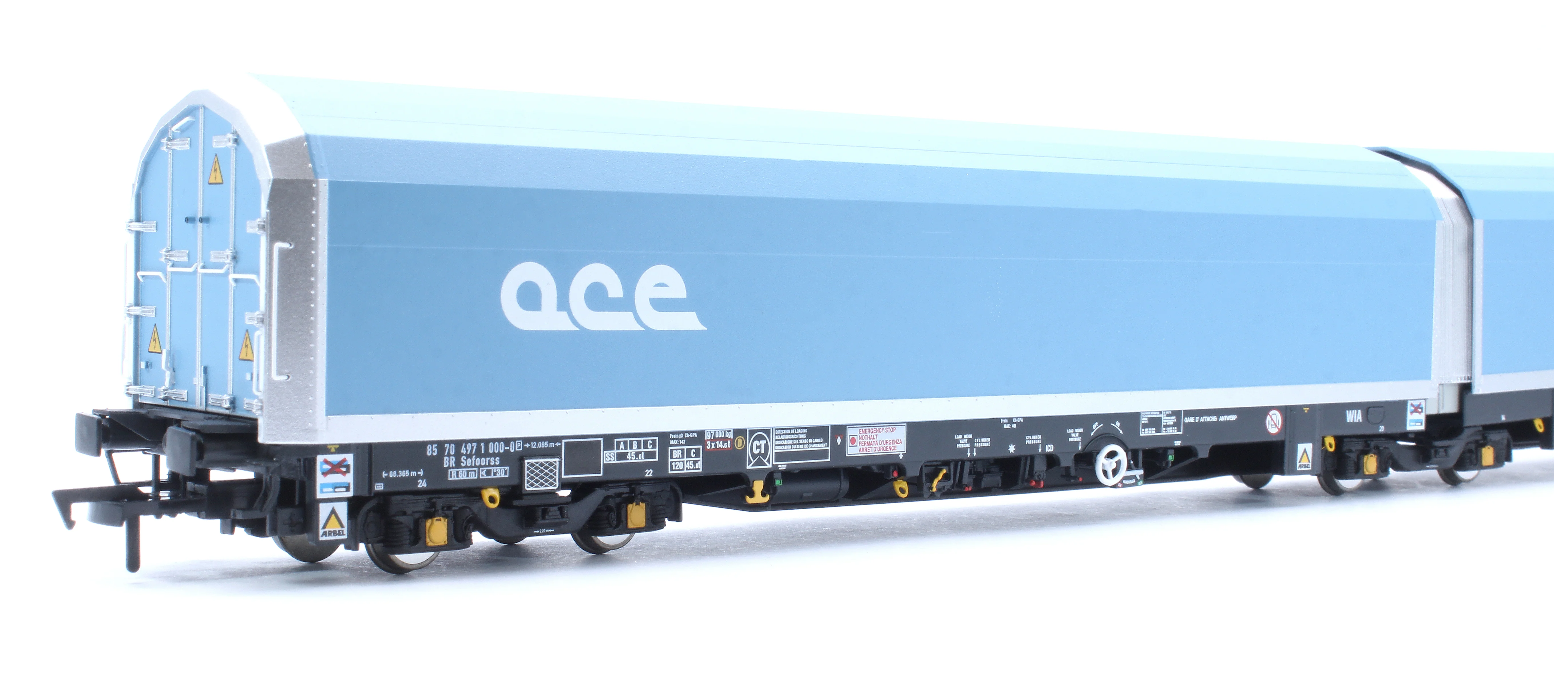 RT-OO-WIA-401D OO/4mm 5-car Arbel WIA car carrier with RfD squadron and ACE branding. Wagon 85 70 4971 000-0 - Image 10