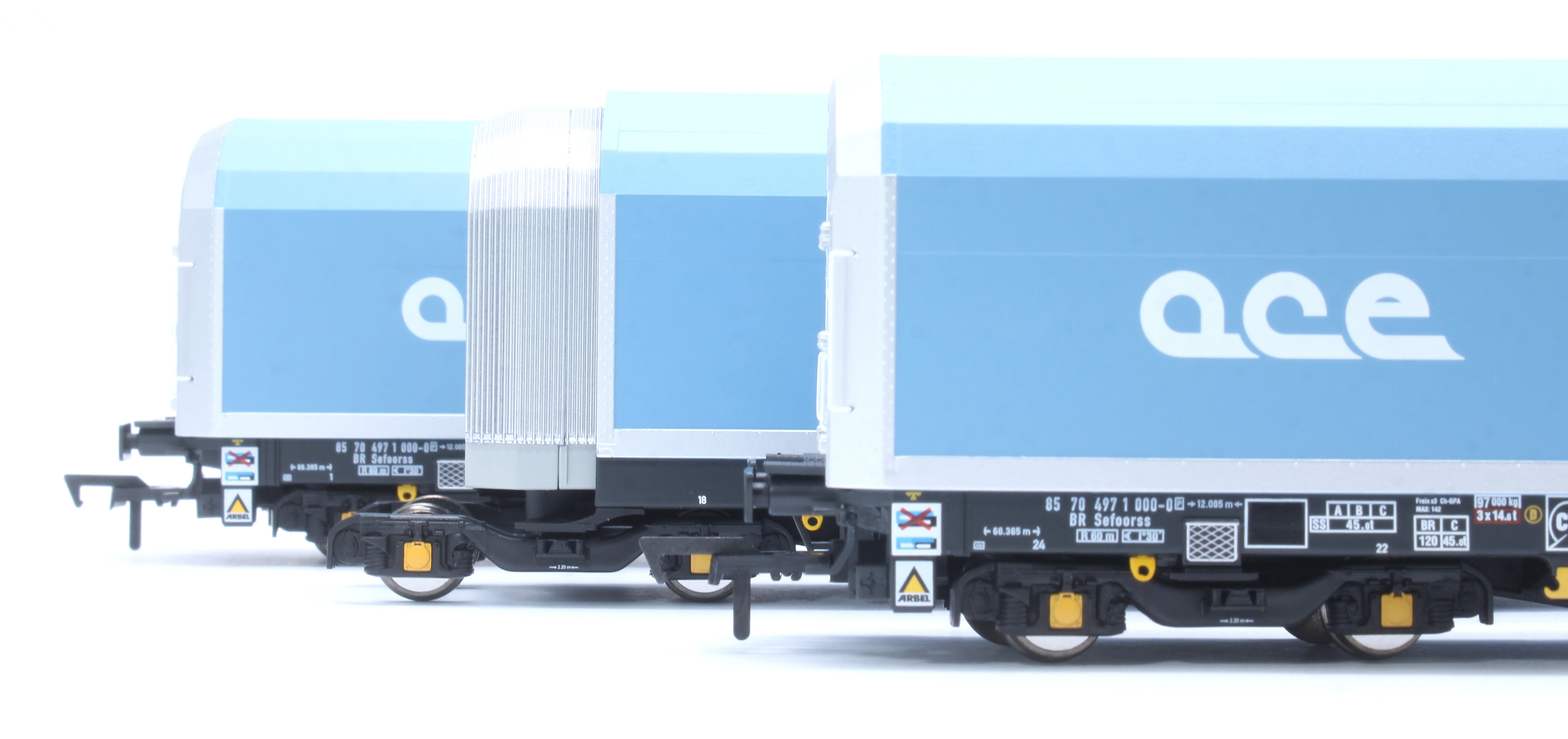 RT-OO-WIA-401D OO/4mm 5-car Arbel WIA car carrier with RfD squadron and ACE branding. Wagon 85 70 4971 000-0 - Image 13