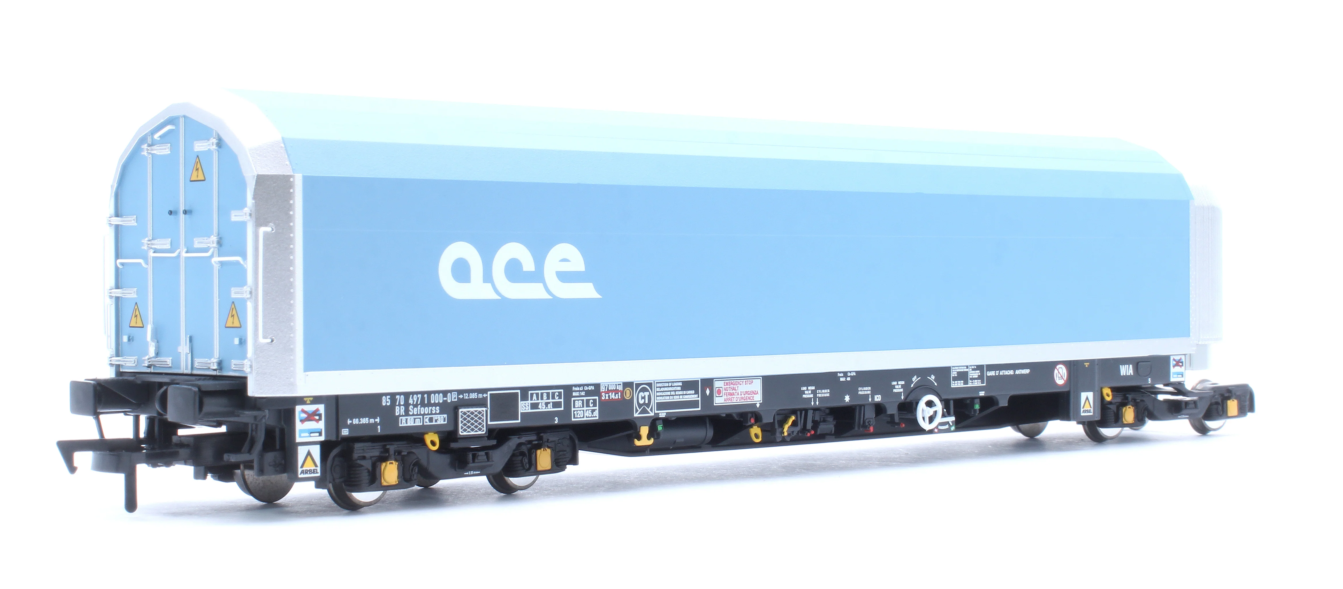 RT-OO-WIA-401D OO/4mm 5-car Arbel WIA car carrier with RfD squadron and ACE branding. Wagon 85 70 4971 000-0 - Image 2