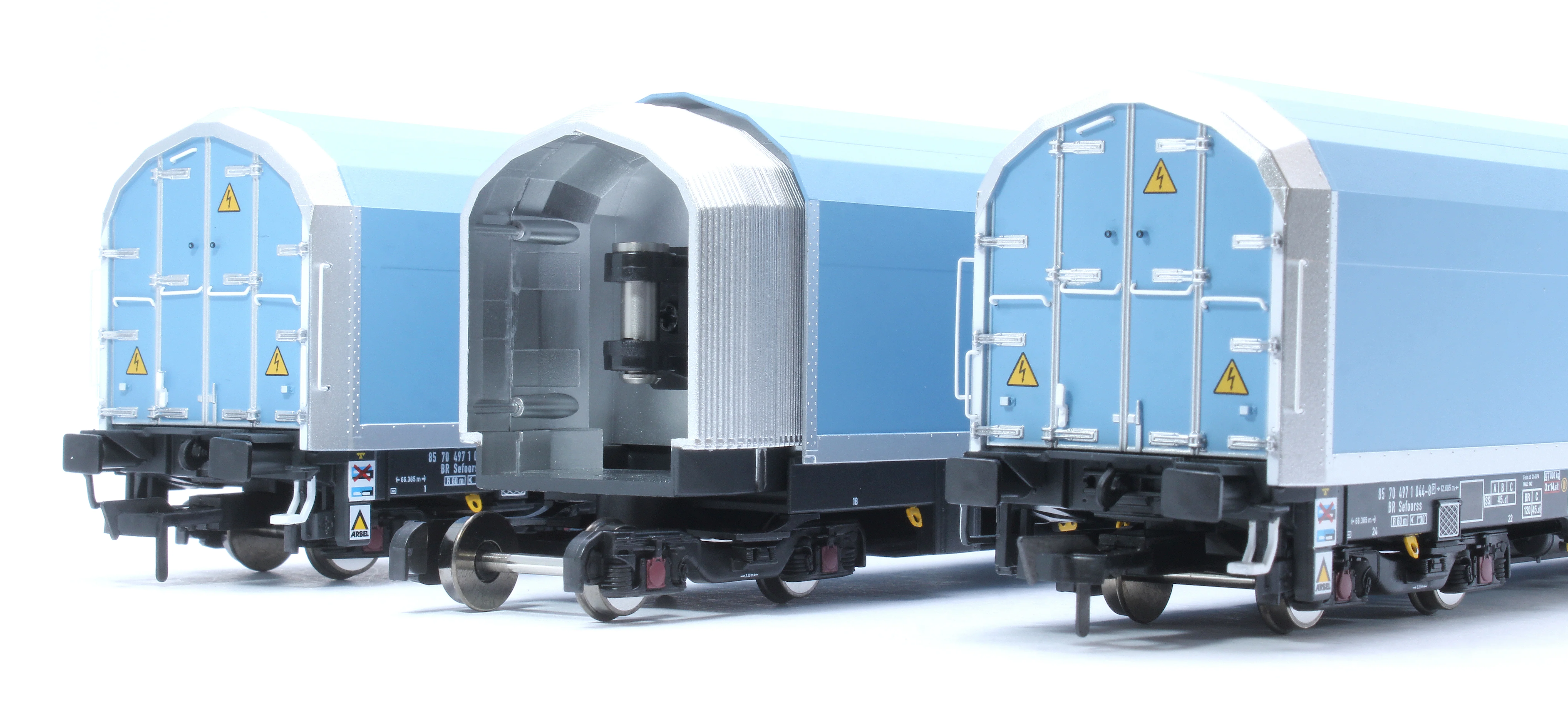 RT-OO-WIA-402B OO/4mm 5-car Arbel WIA car carrier plain blue. Wagon 85 70 4971 044-8 - Image 13