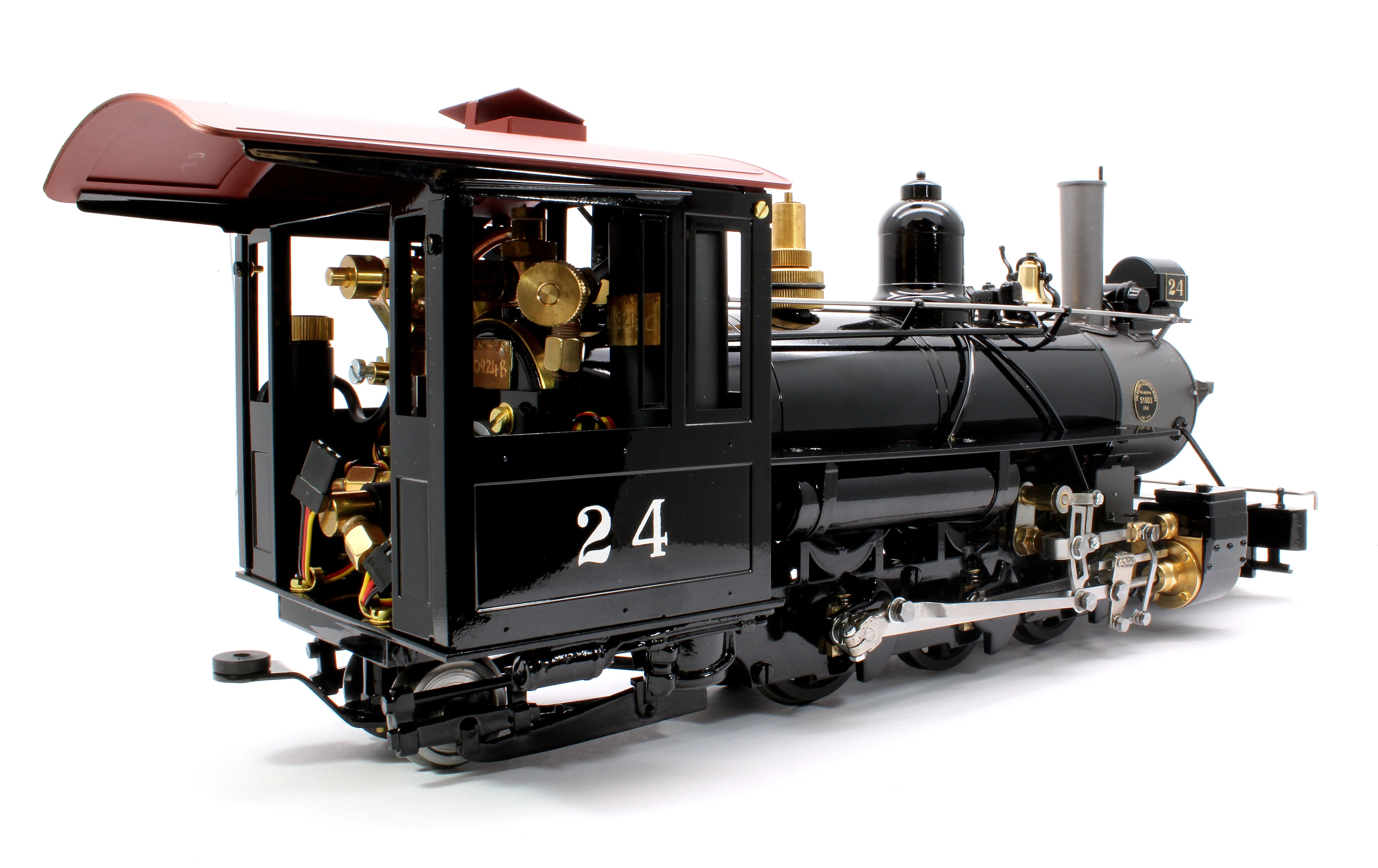 SR24RC-BLACK-I 2-6-2 S.R. & R.L 'Sandy River & Rangely Lakes' No.24 Black (Radio Control, Insulated Wheels) Steam Locomotive - Image 6
