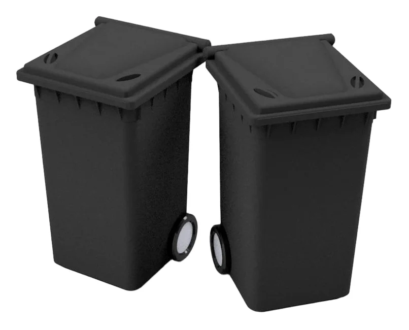 RRM003 N Gauge Wheelie Bins (Pack of 15) - Unpainted Model Kit
