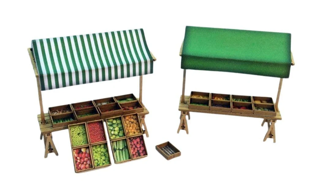 LX067 Market Stalls (Pack of 4) Model Kit - Image 3
