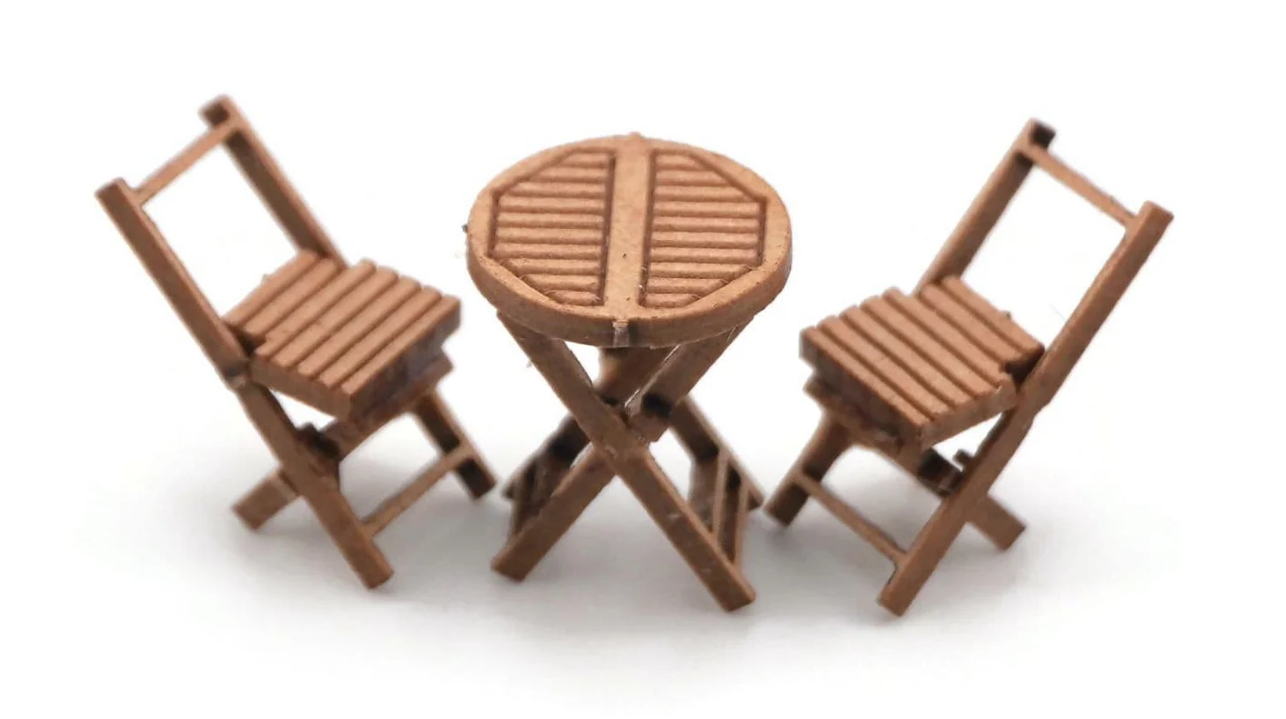 LX566 Wooden Bistro Tables & Chairs Model Kits