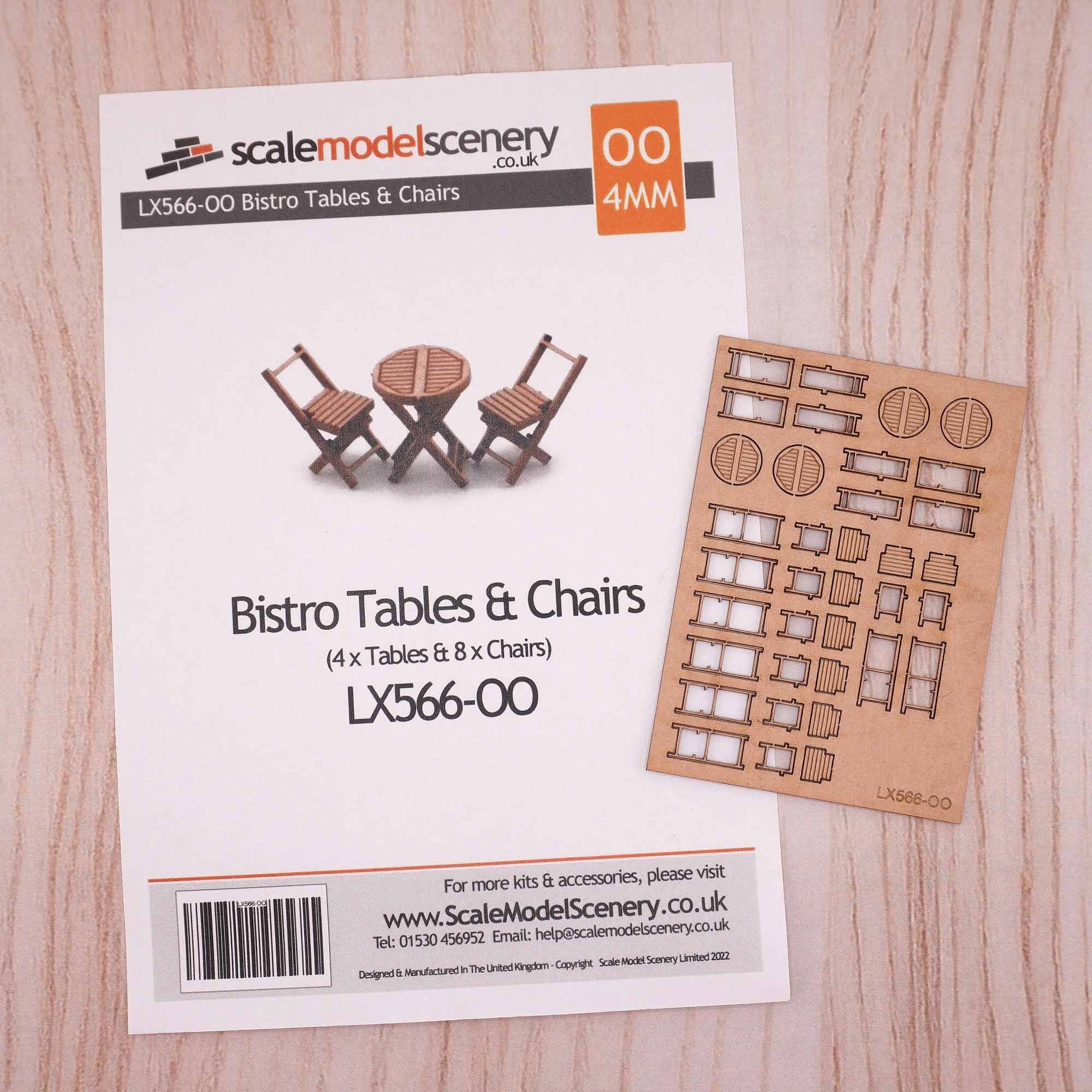 LX566 Wooden Bistro Tables & Chairs Model Kits - Image 3